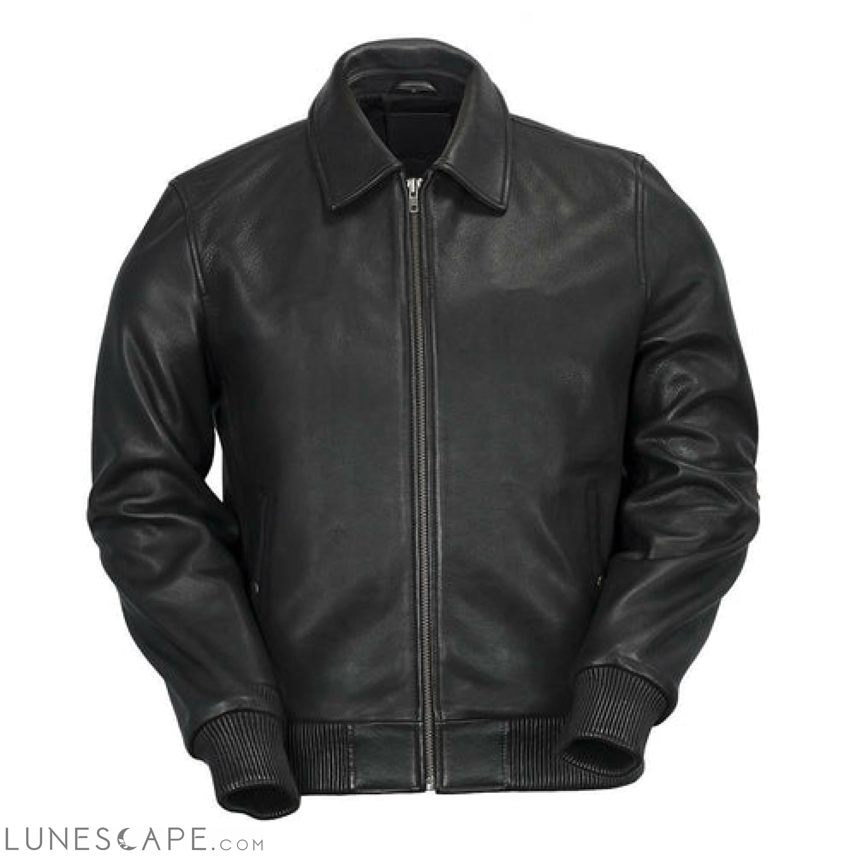 Castor Mens Leather Bomber Jacket LUNESCAPE