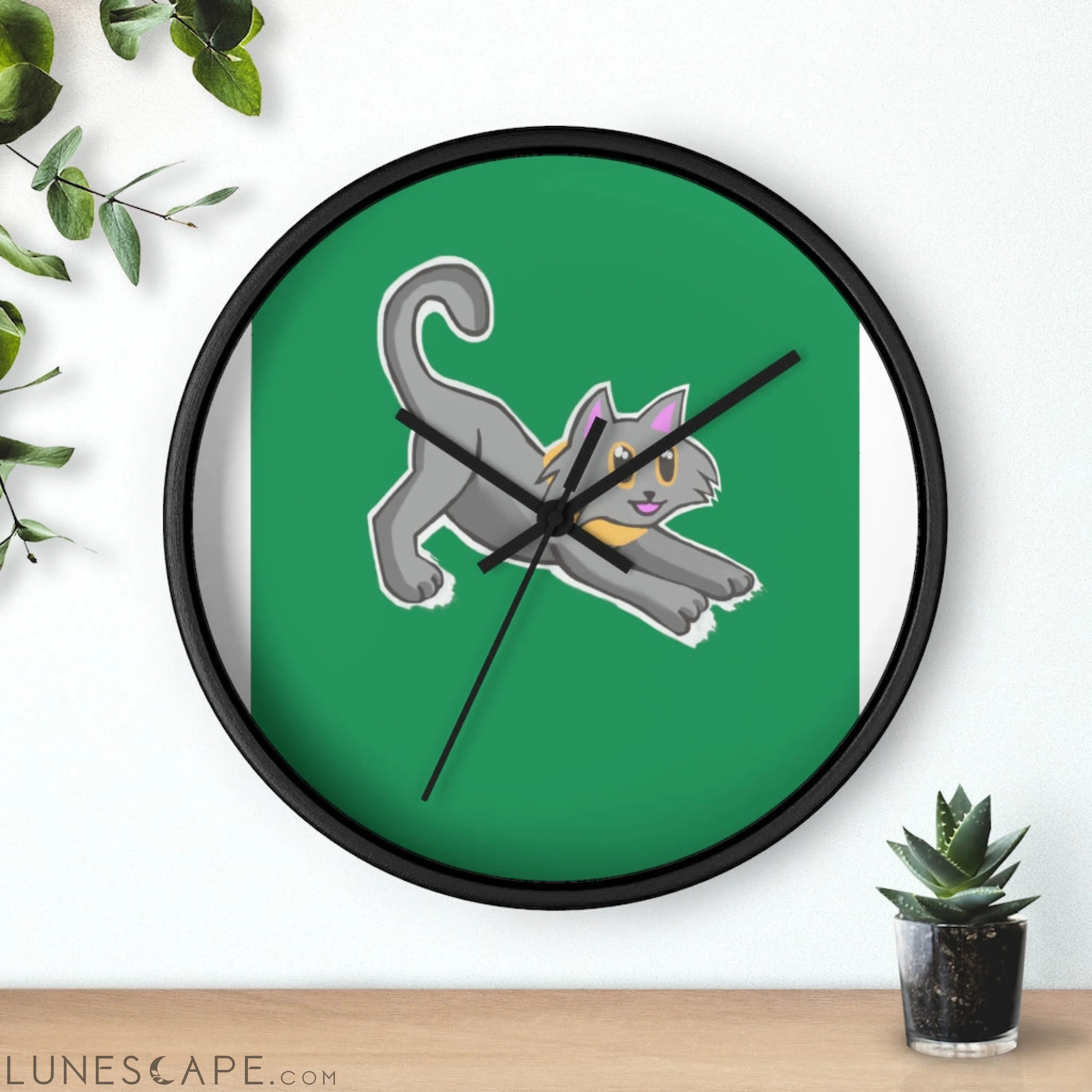 Cat Drawing Wall clock LUNESCAPE