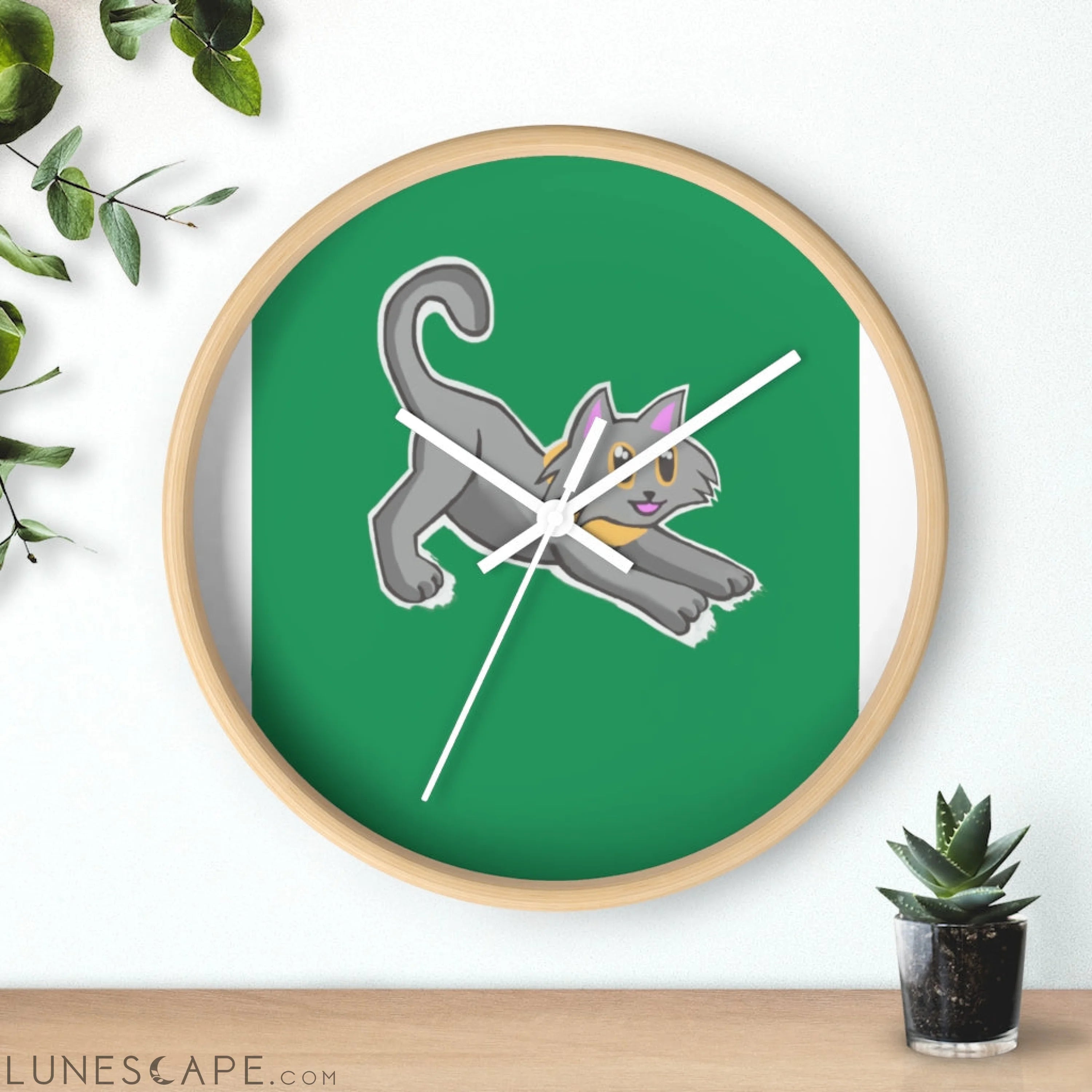 Cat Drawing Wall clock LUNESCAPE