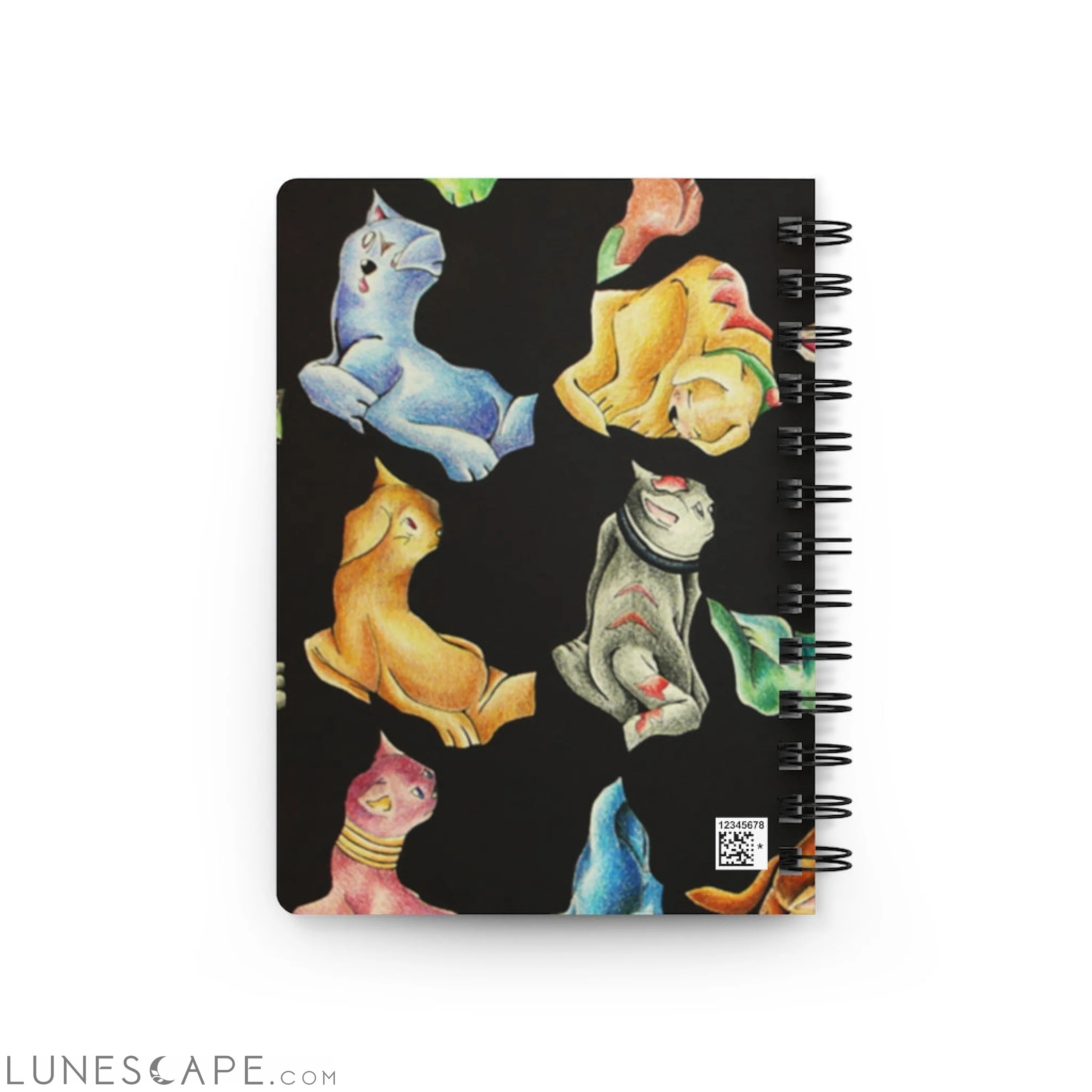 Cat Pattern Spiral Bound Journal LUNESCAPE