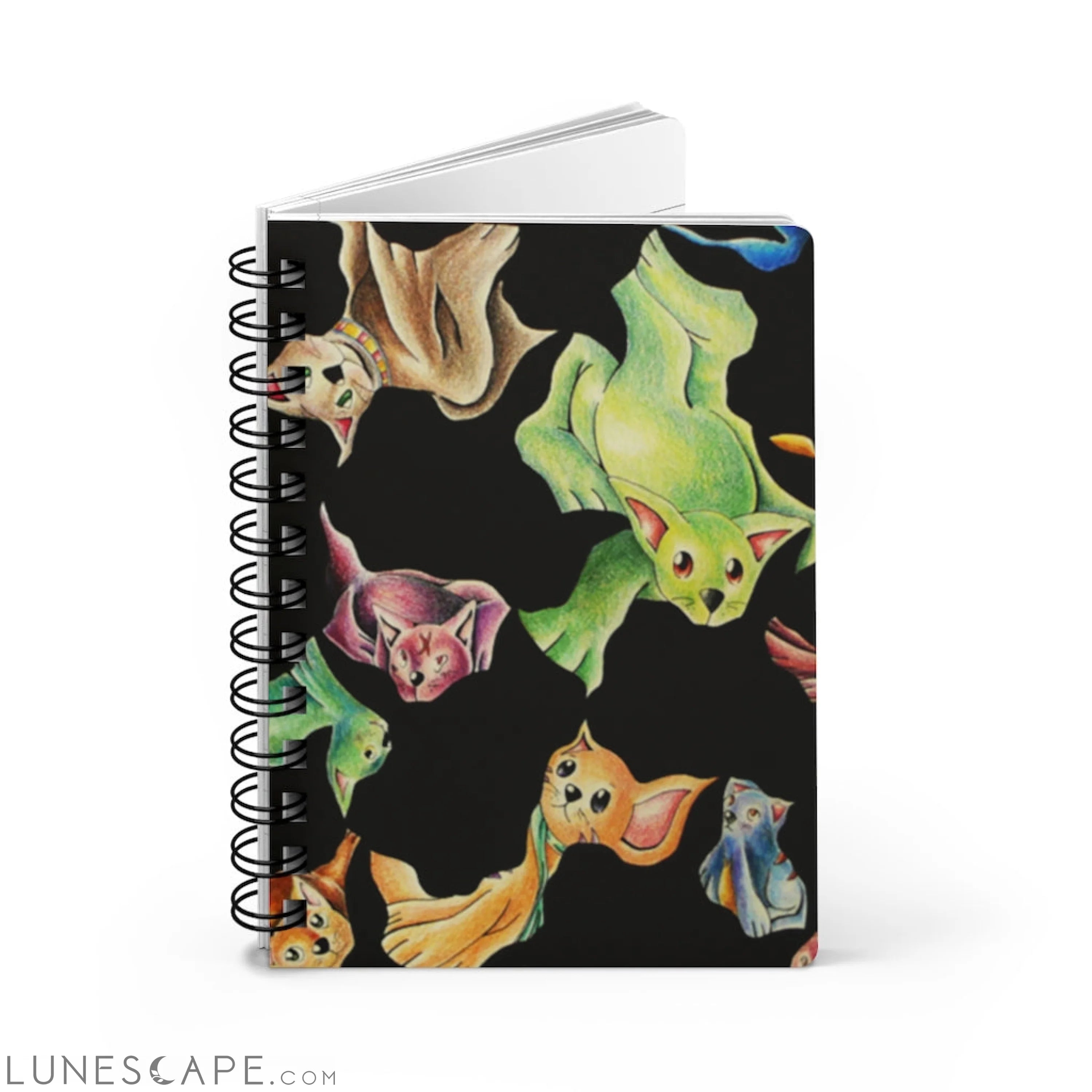 Cat Pattern Spiral Bound Journal LUNESCAPE