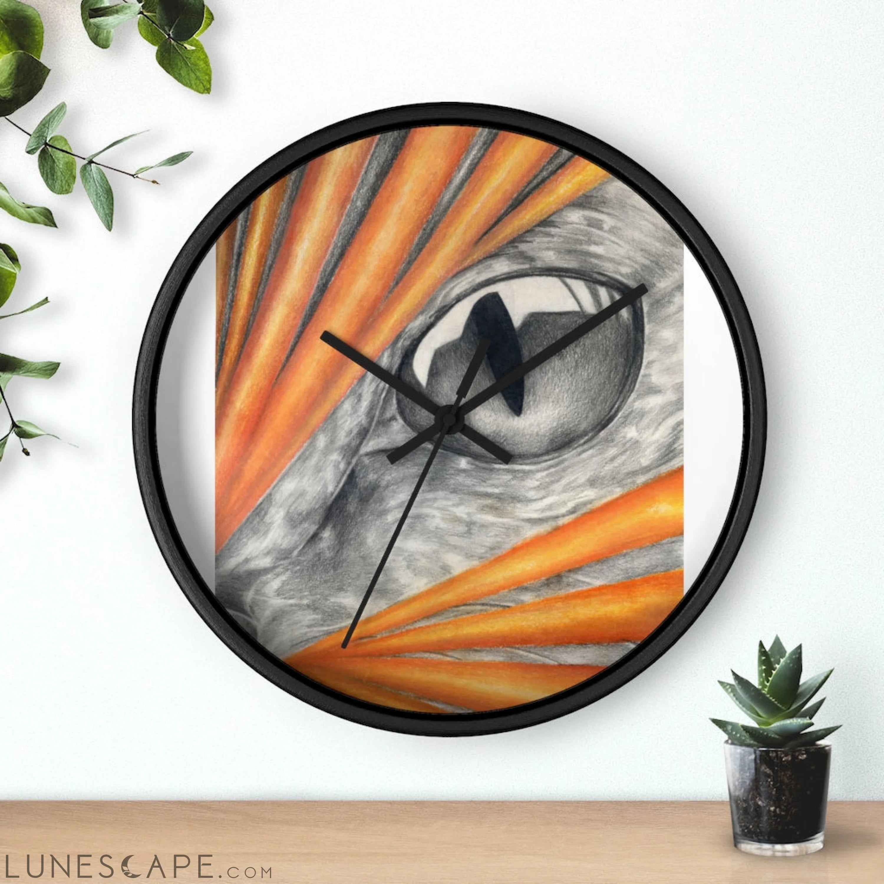 Cat Rays Wall clock LUNESCAPE