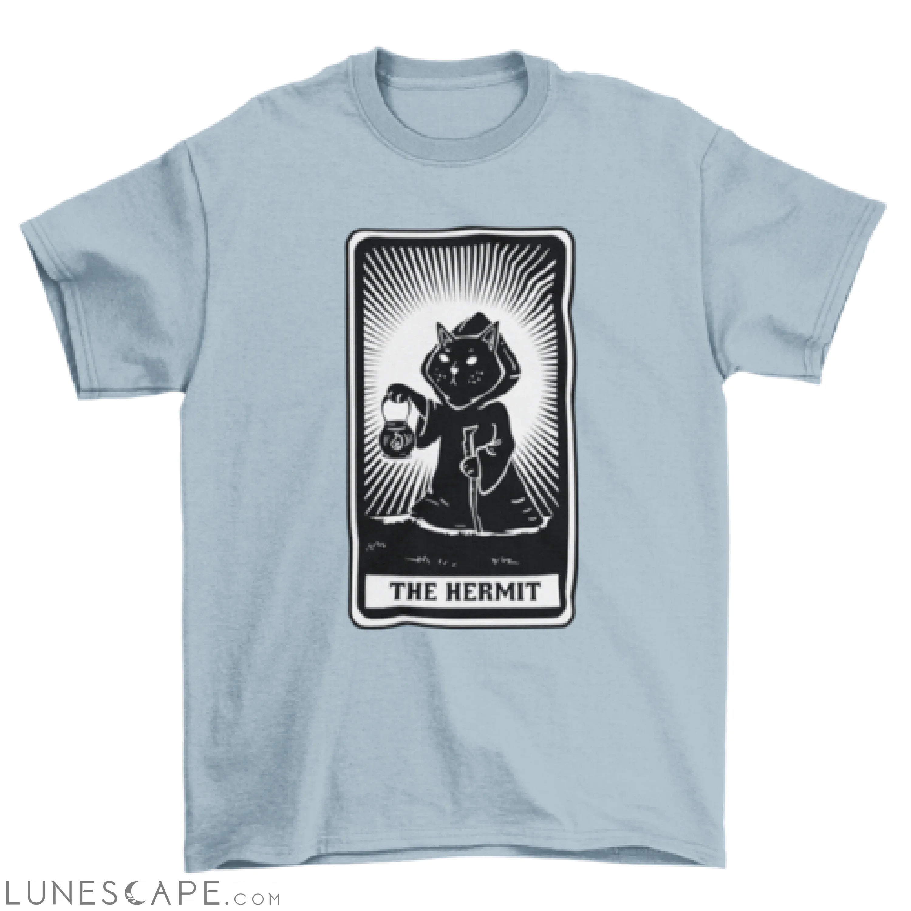 Cat tarot card fantasy t-shirt design LUNESCAPE