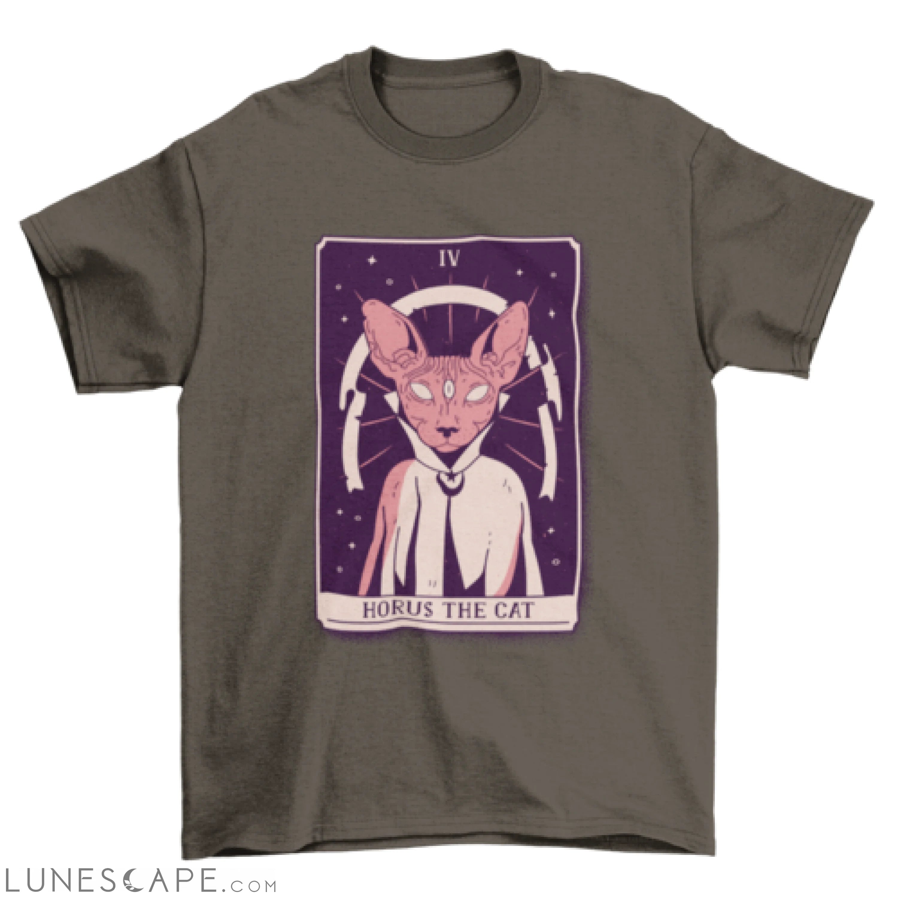 Cat wizard mystical tarot card t-shirt LUNESCAPE