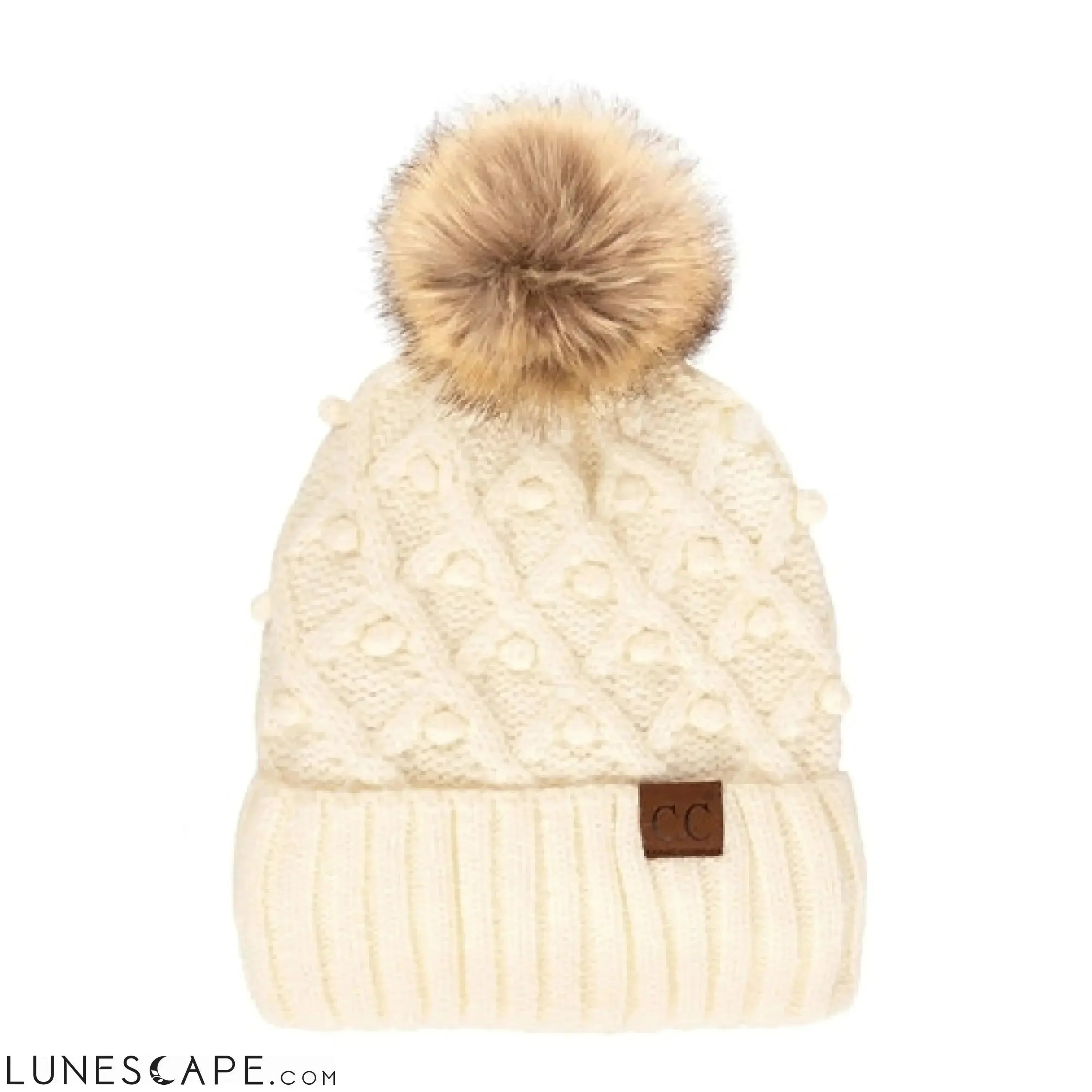 CC Crafted Pom Detail Beanie | Adult and Kid Sizes LUNESCAPE