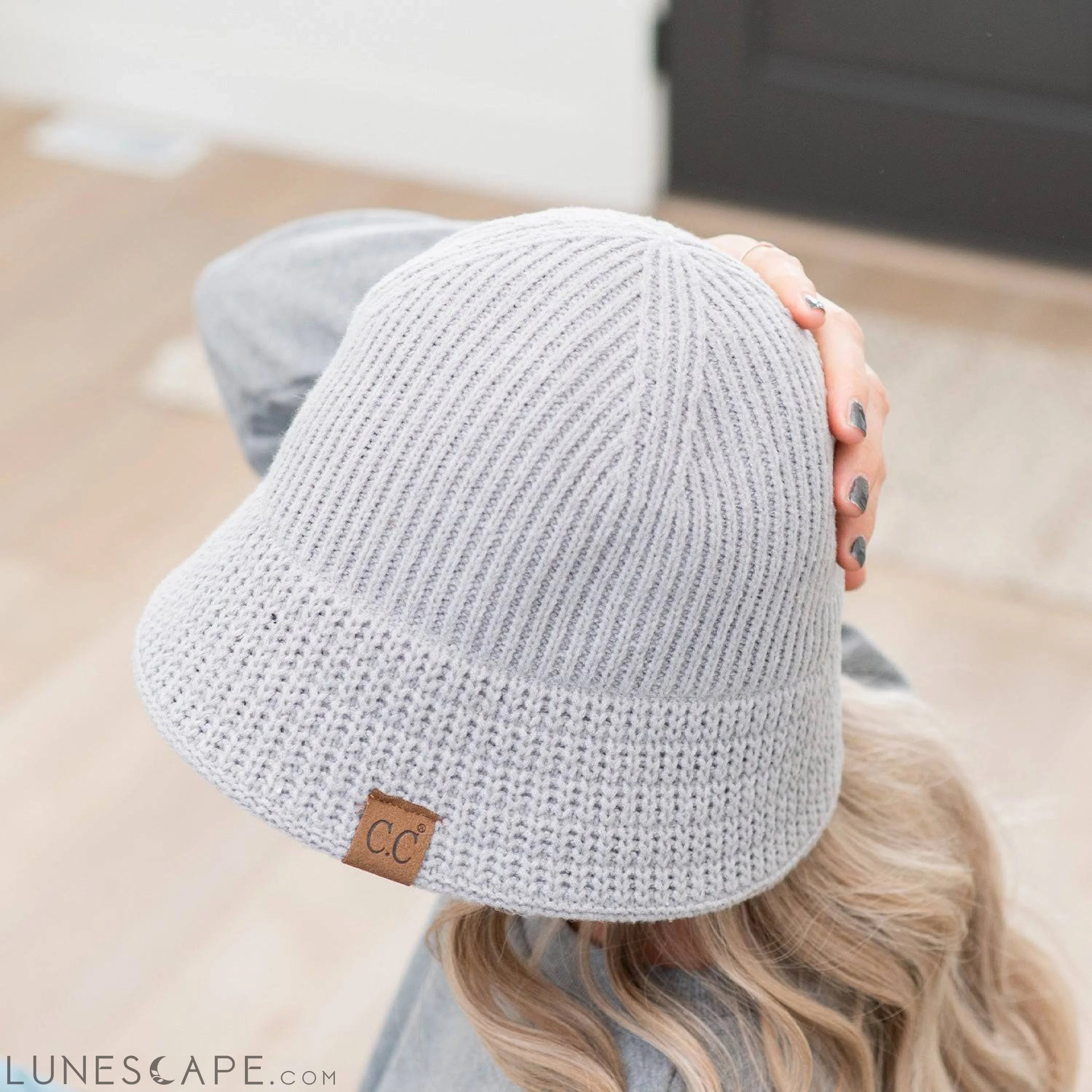 CC Ribbed Knit Adjustable Bucket Hat LUNESCAPE