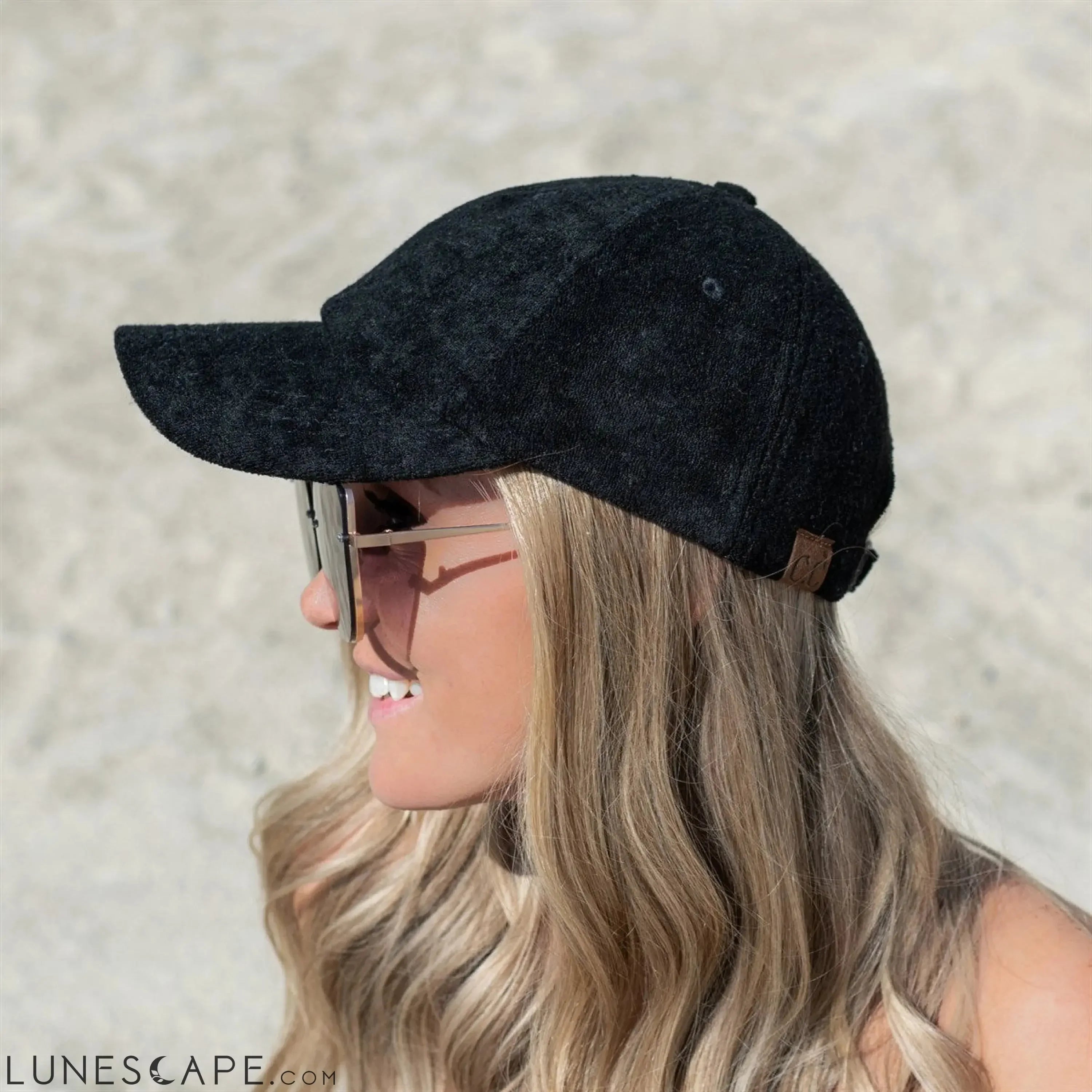 CC Terry Cloth Women Baseball Trucker Cap Low Ponytail Hat LUNESCAPE
