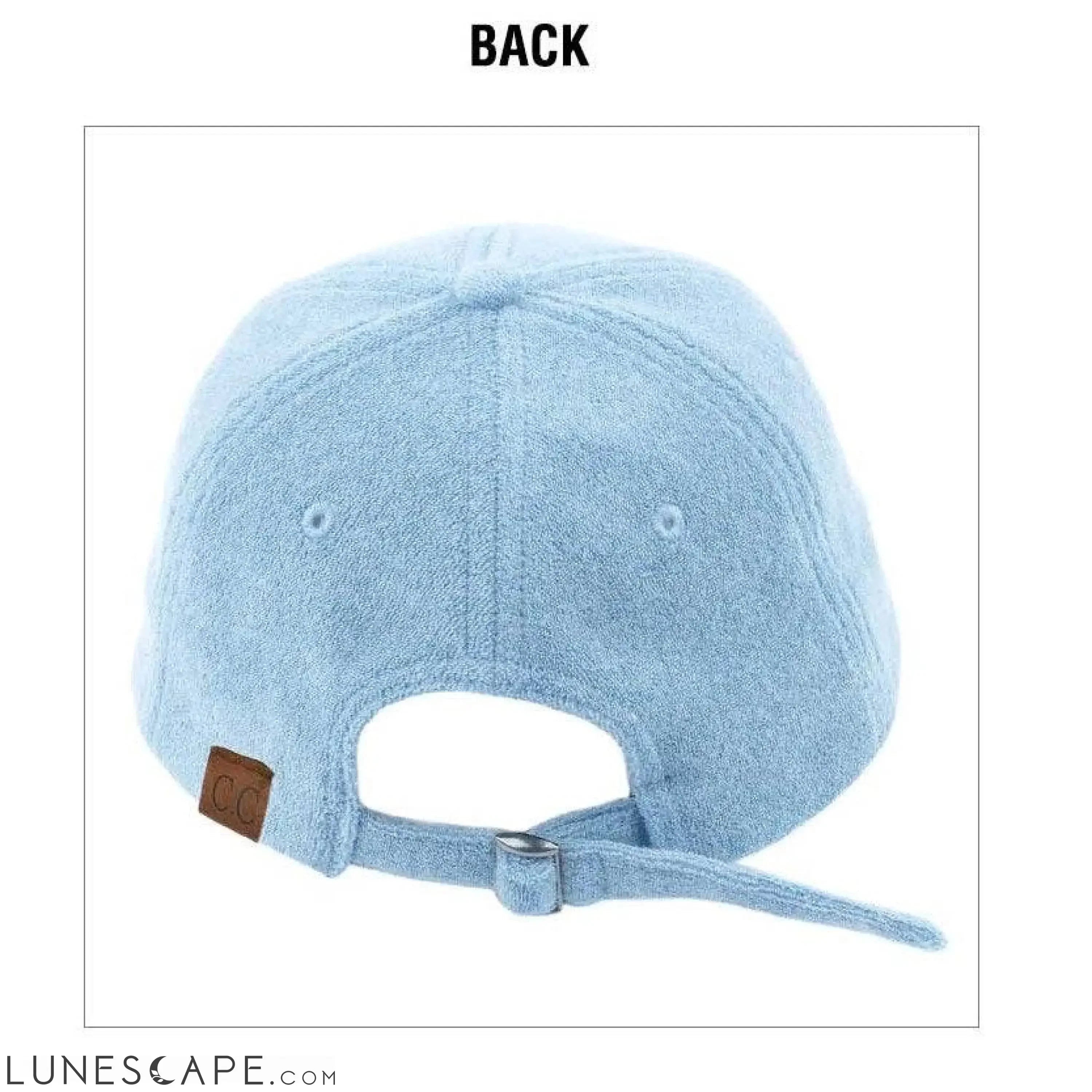 CC Terry Cloth Women Baseball Trucker Cap Low Ponytail Hat LUNESCAPE