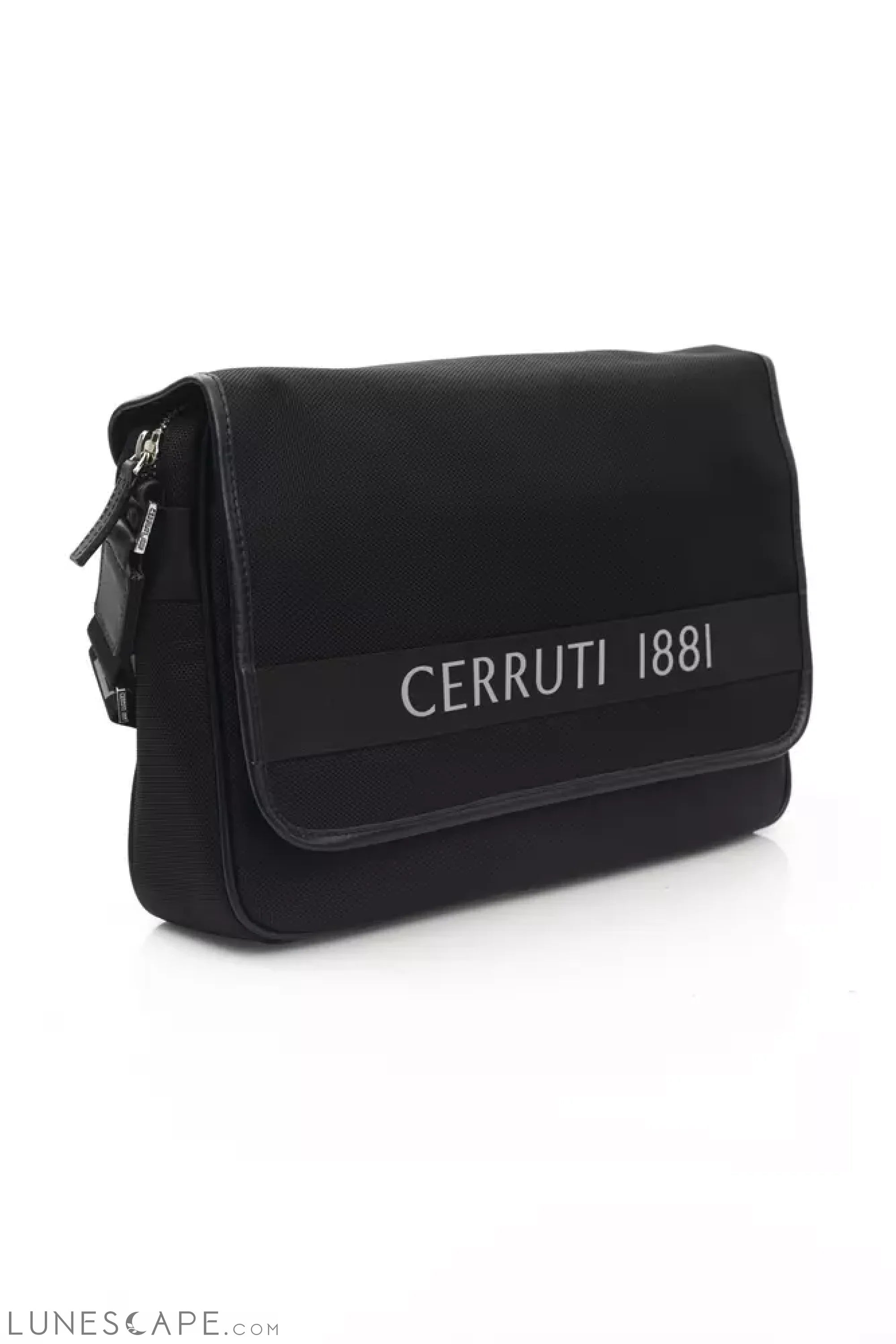 Cerruti 1881 Black Leather Men Messenger Bag LUNESCAPE