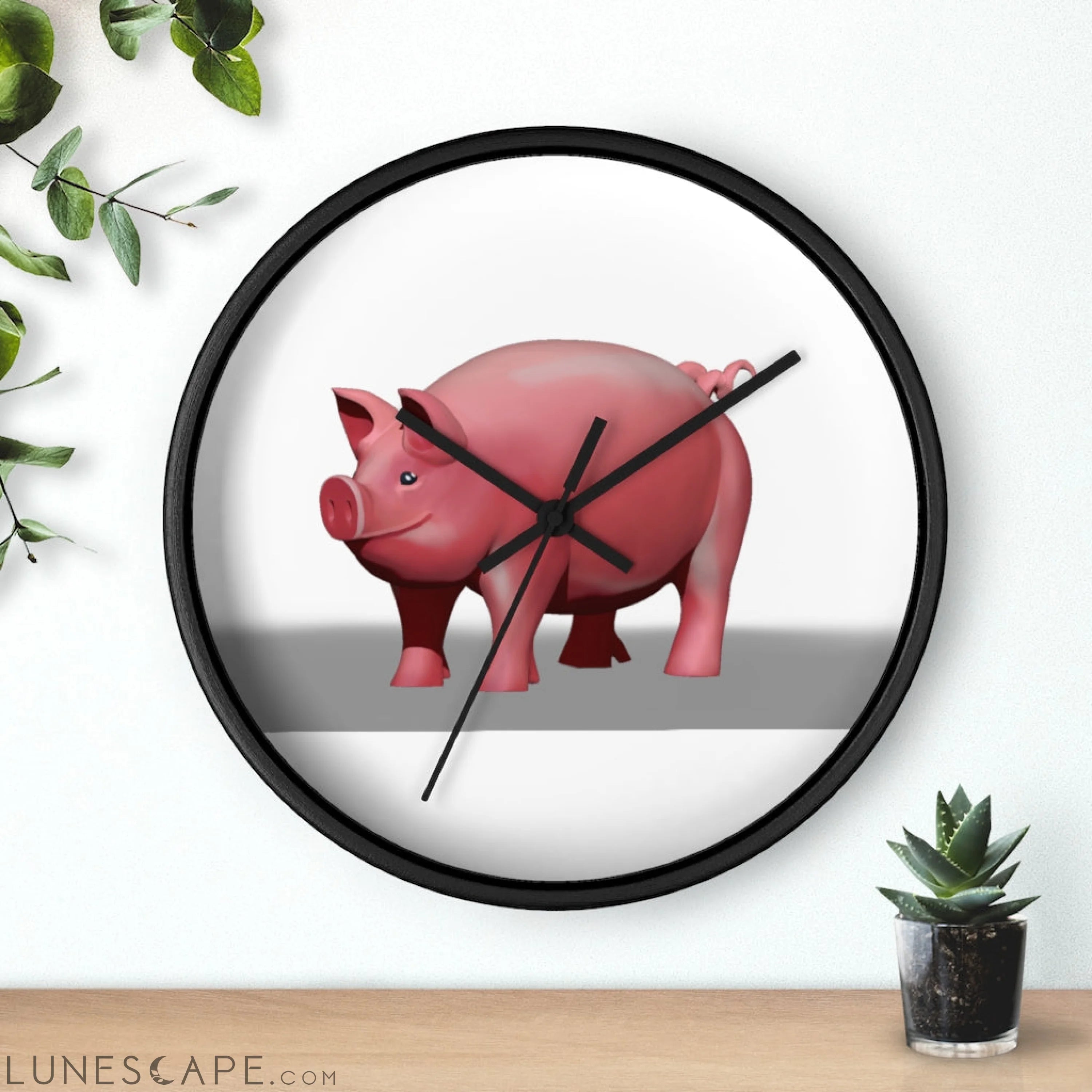 CG Pig Wall clock LUNESCAPE