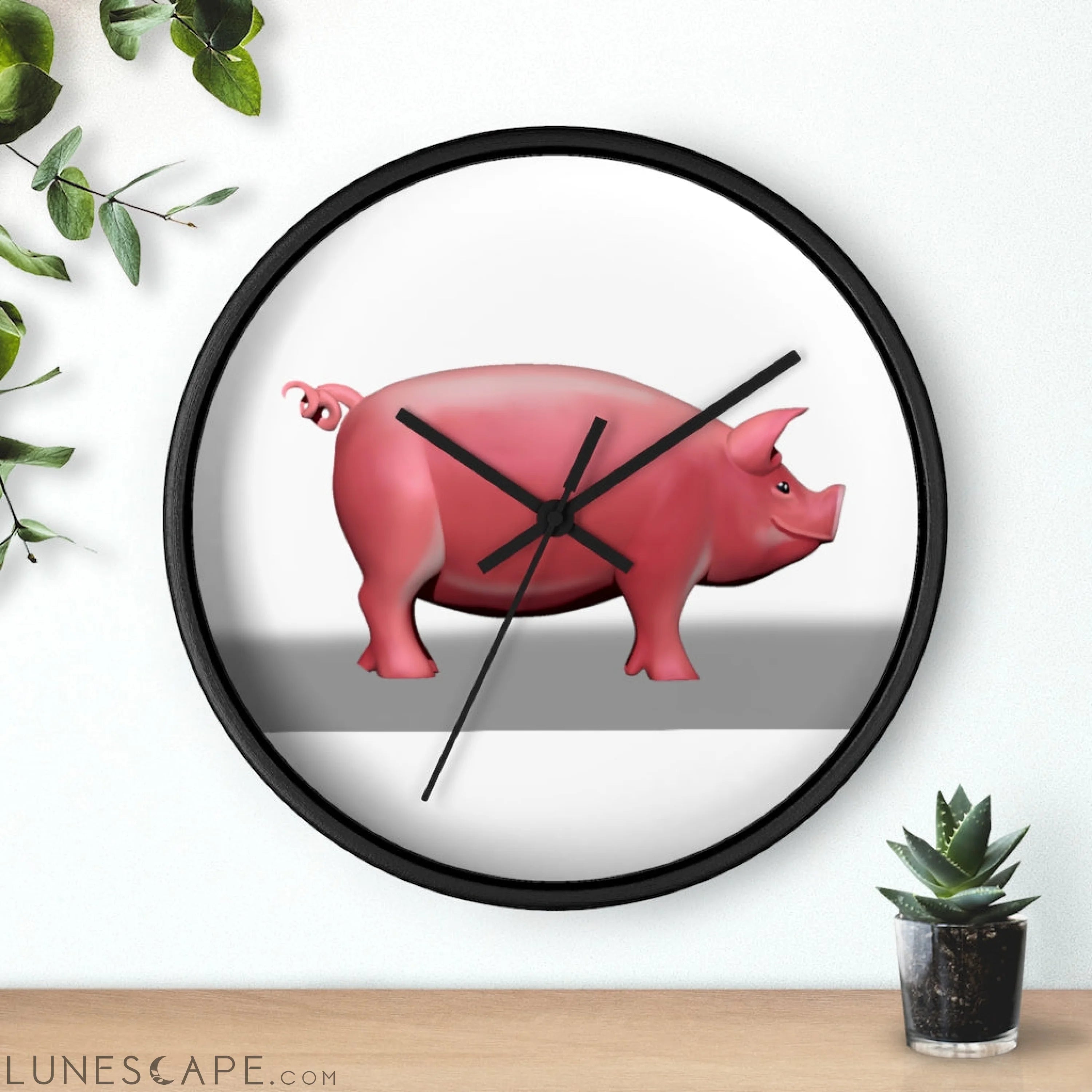 CG Pig Wall clock LUNESCAPE