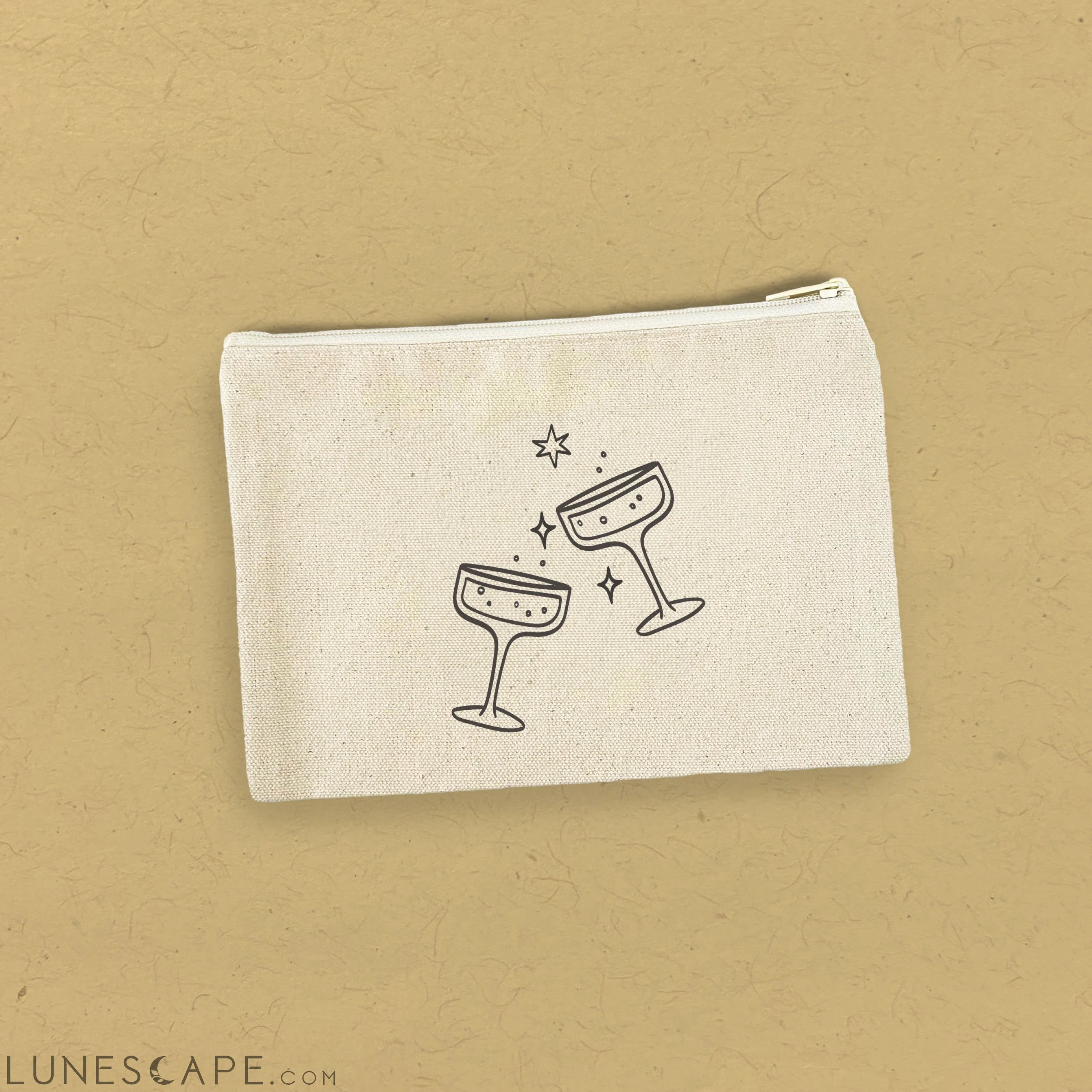 Champagne Cheers - Canvas Zipper Pouch LUNESCAPE