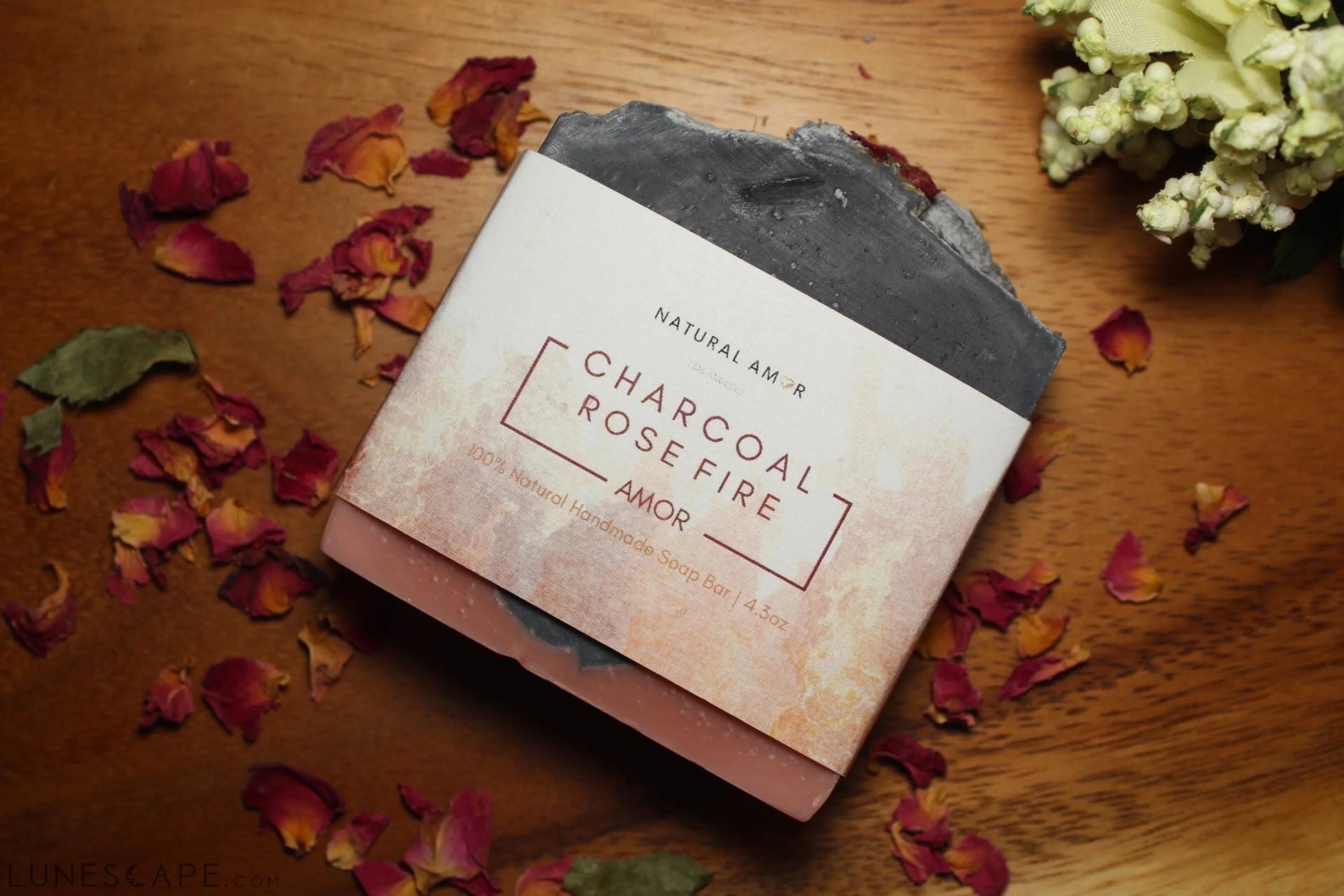 Charcoal Cedar Rose Soap Bar LUNESCAPE