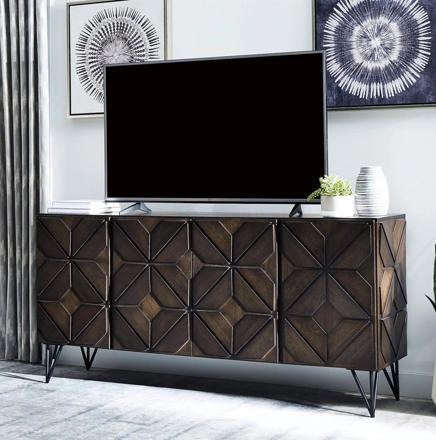 Chasinfield Urban Geometric Design TV Stand Fits Tvs up to 70", 4 LUNESCAPE