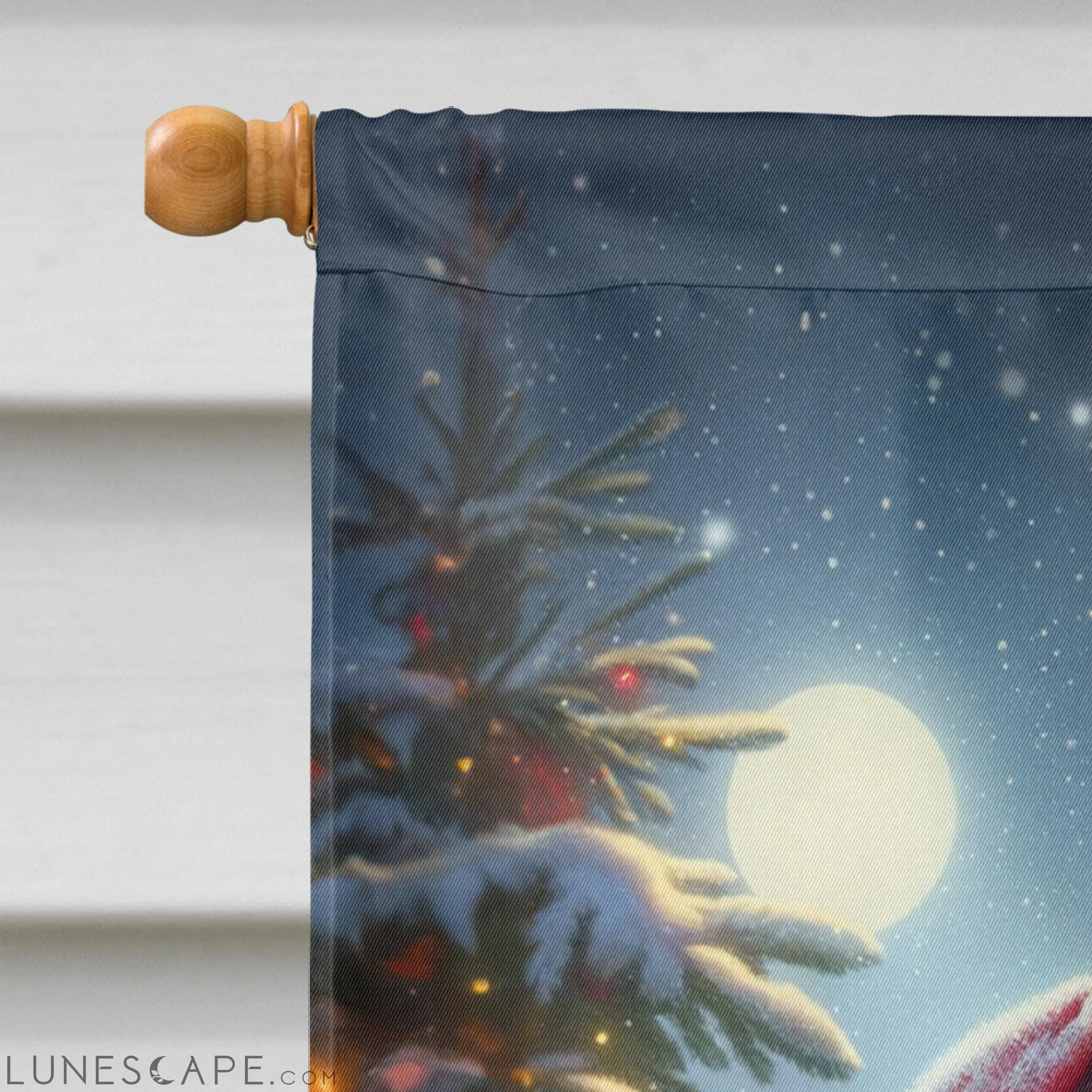 Chesapeake Bay Retriever and Santa Claus House Flag LUNESCAPE