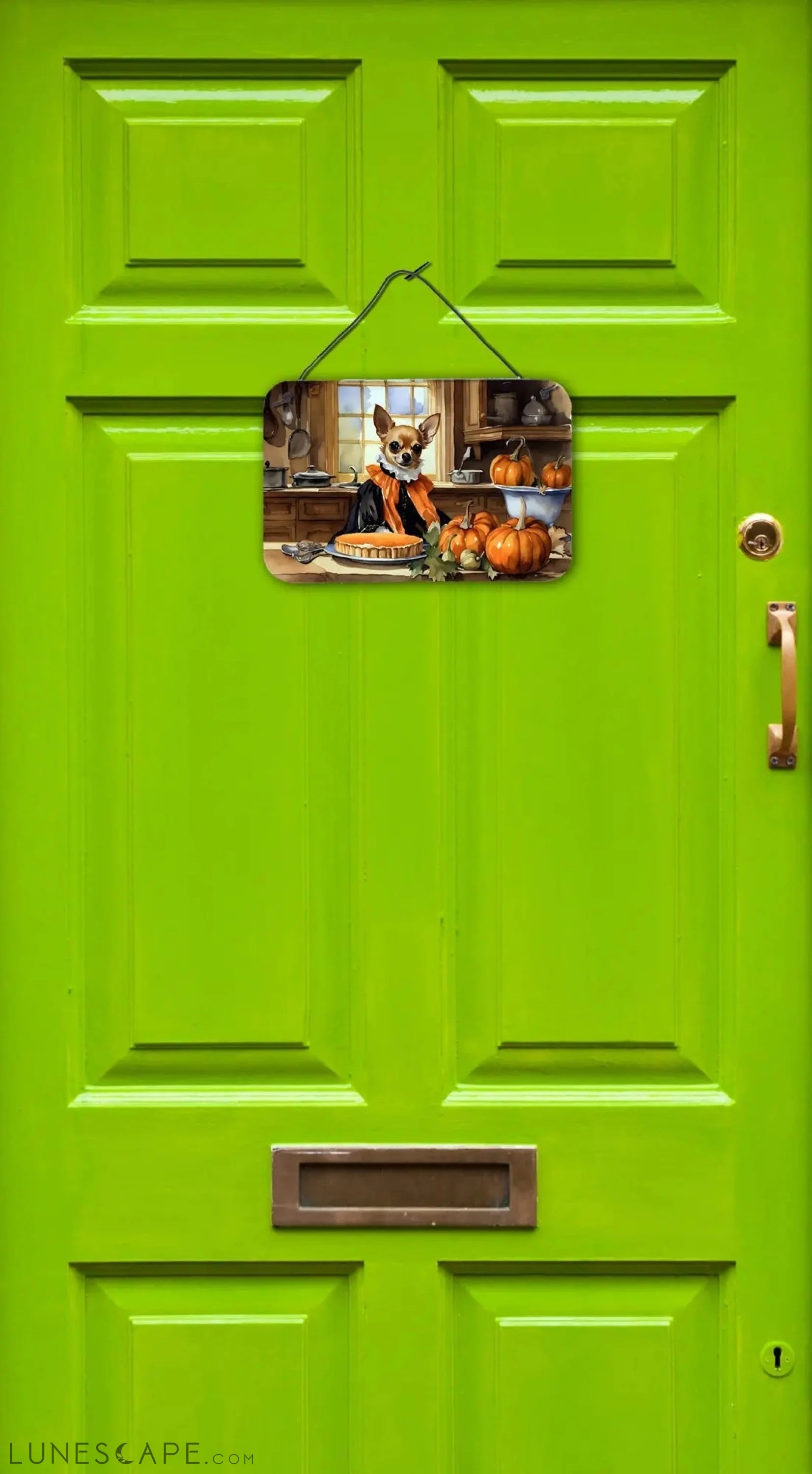 Chihuahua Fall Kitchen Pumpkins Wall or Door Hanging Prints LUNESCAPE