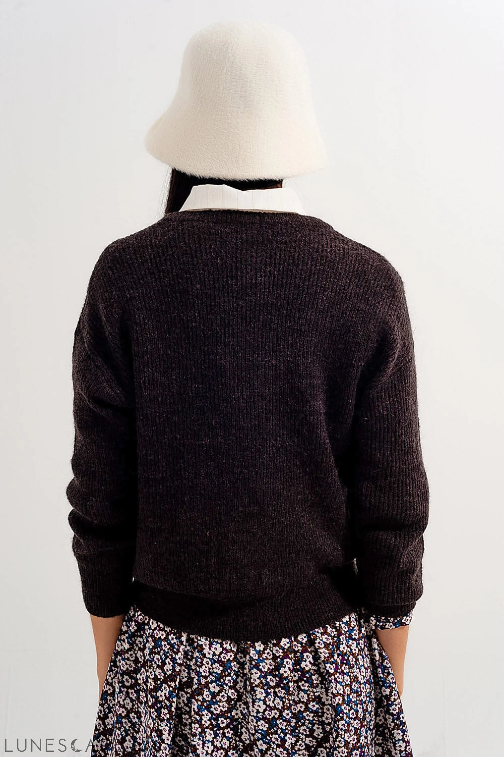 Chocolate Crew Neck Jumper LUNESCAPE