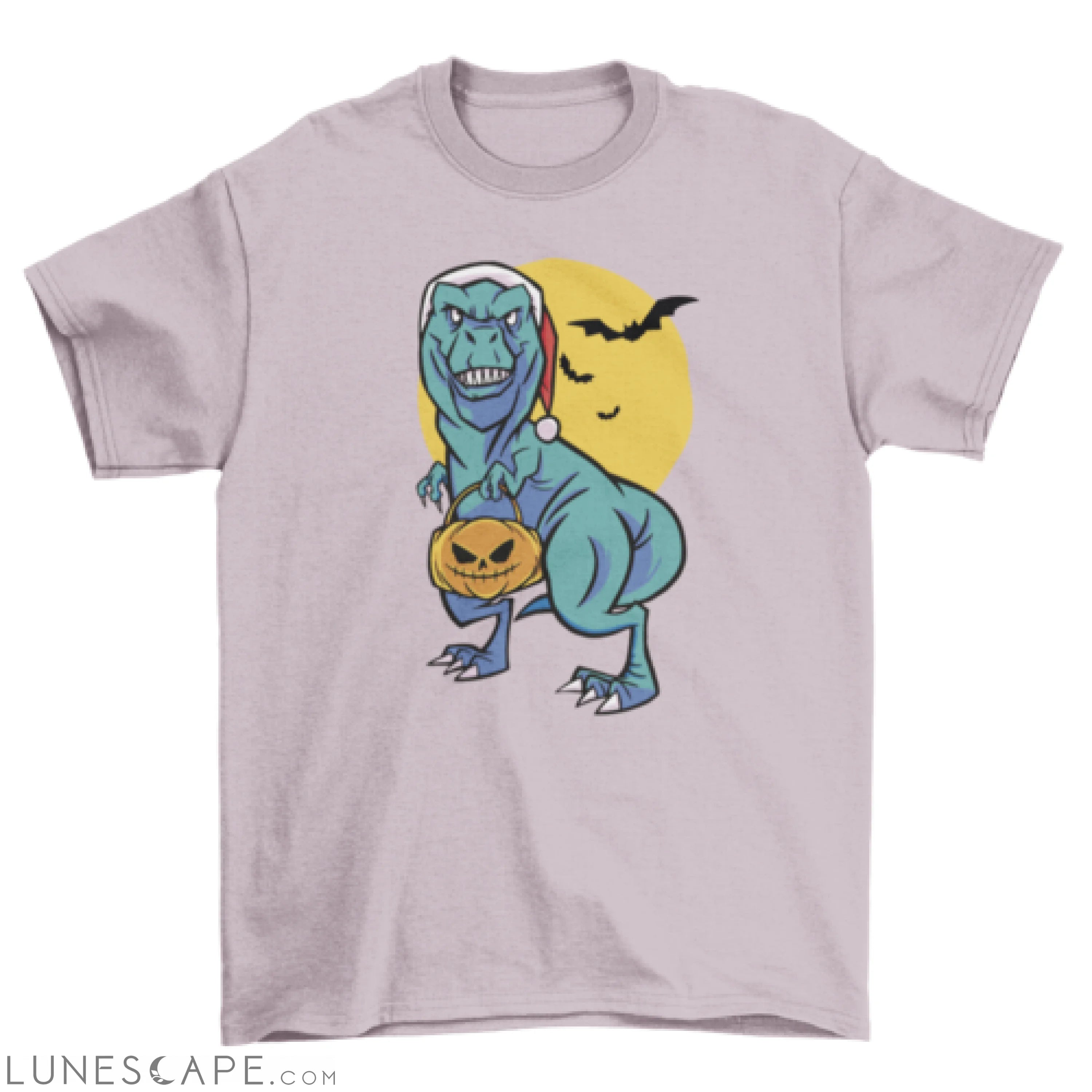 Christmas and Halloween t-rex t-shirt LUNESCAPE