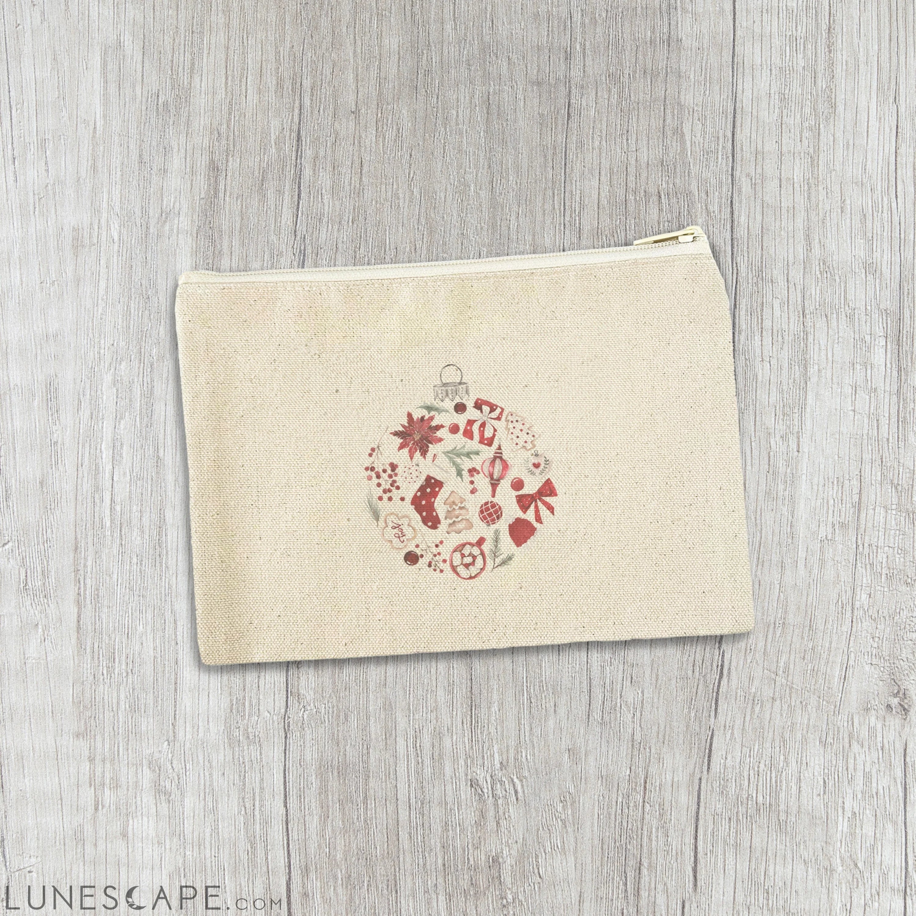 Christmas Collage Ornament - Canvas Zipper Pouch LUNESCAPE