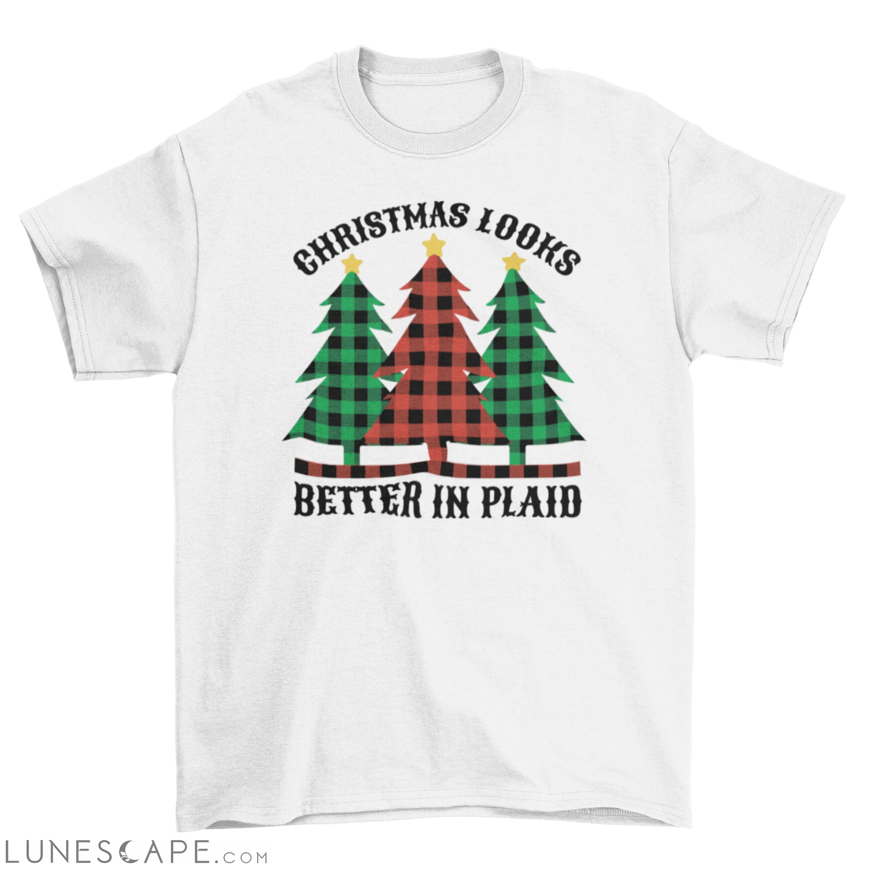 Christmas plaid t-shirt LUNESCAPE