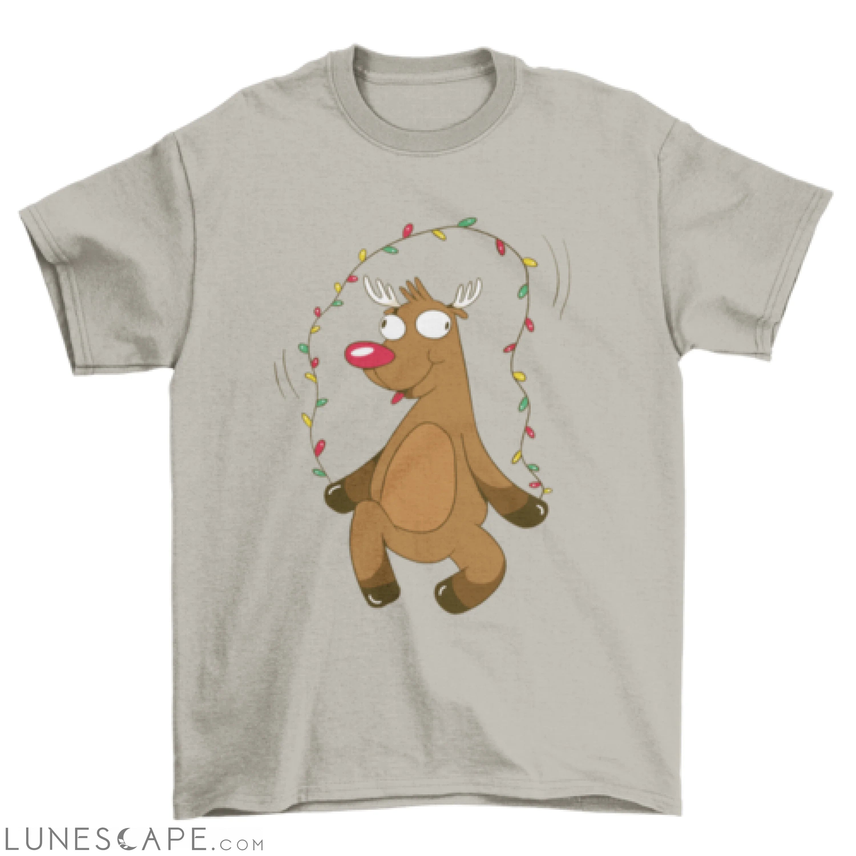 Christmas reindeer jumping rope t-shirt design LUNESCAPE
