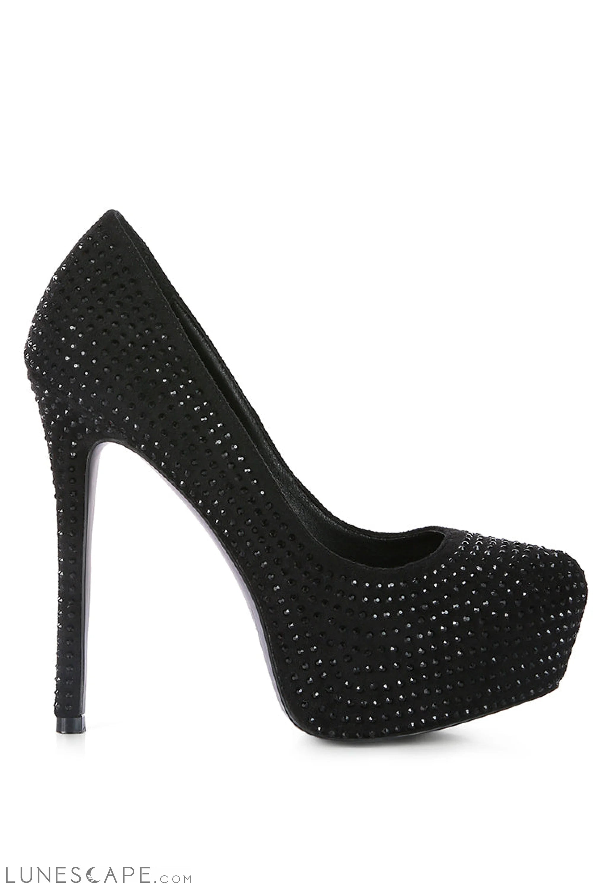 Clarisse Diamante Faux Suede High Heeled Platform Pumps LUNESCAPE