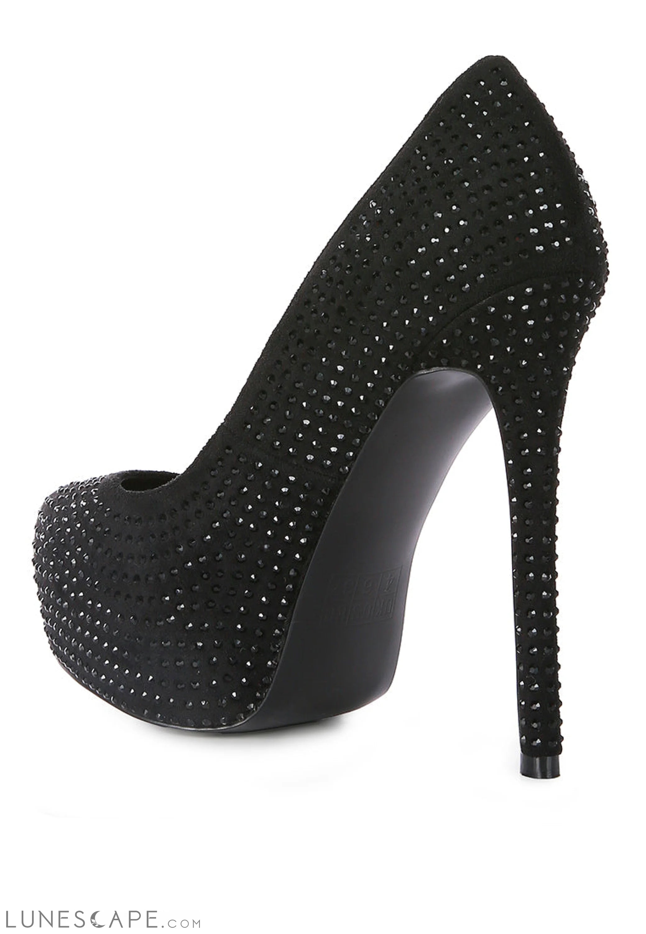 Clarisse Diamante Faux Suede High Heeled Platform Pumps LUNESCAPE