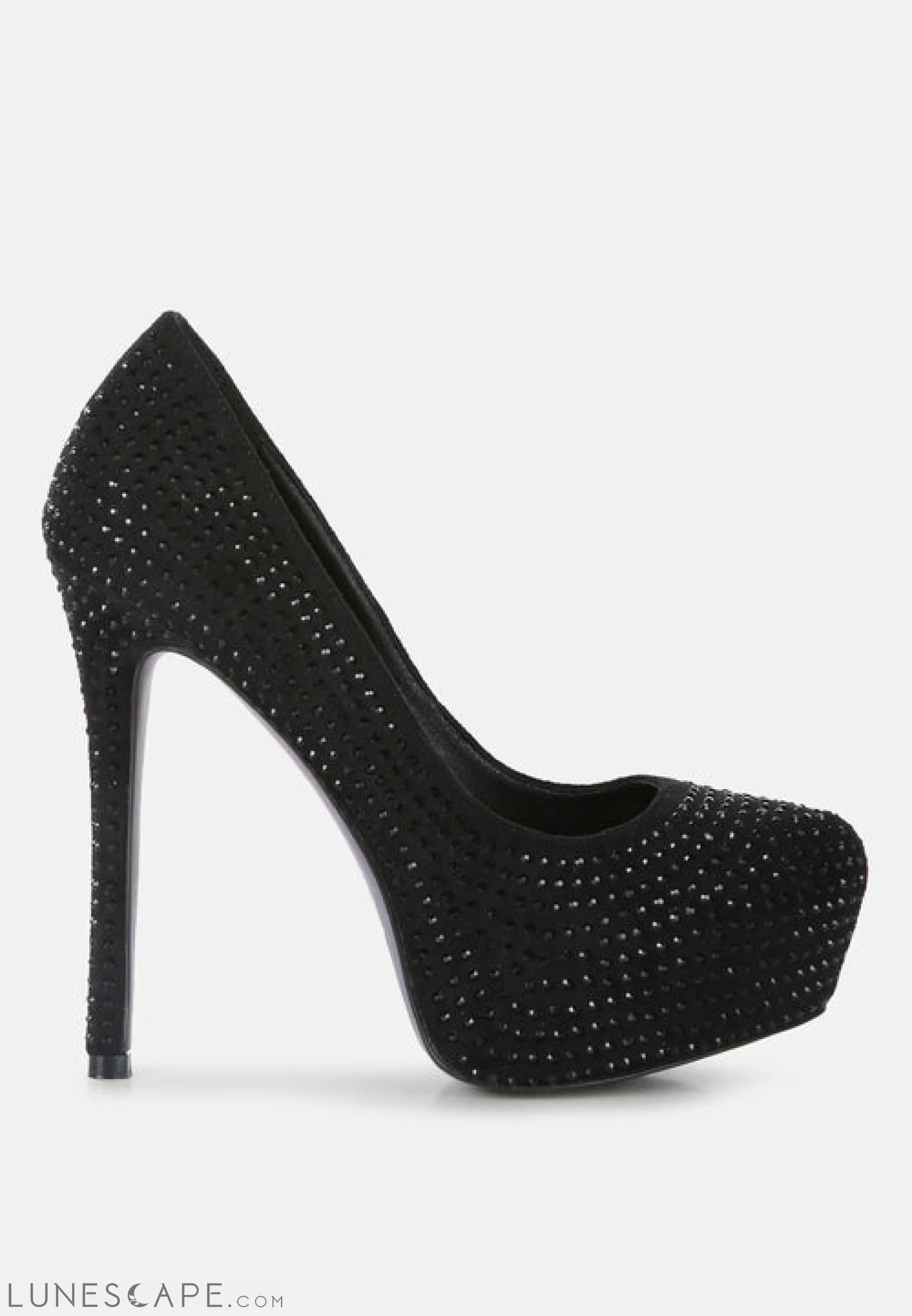 Clarisse Diamante Faux Suede High Heeled Platform Pumps LUNESCAPE