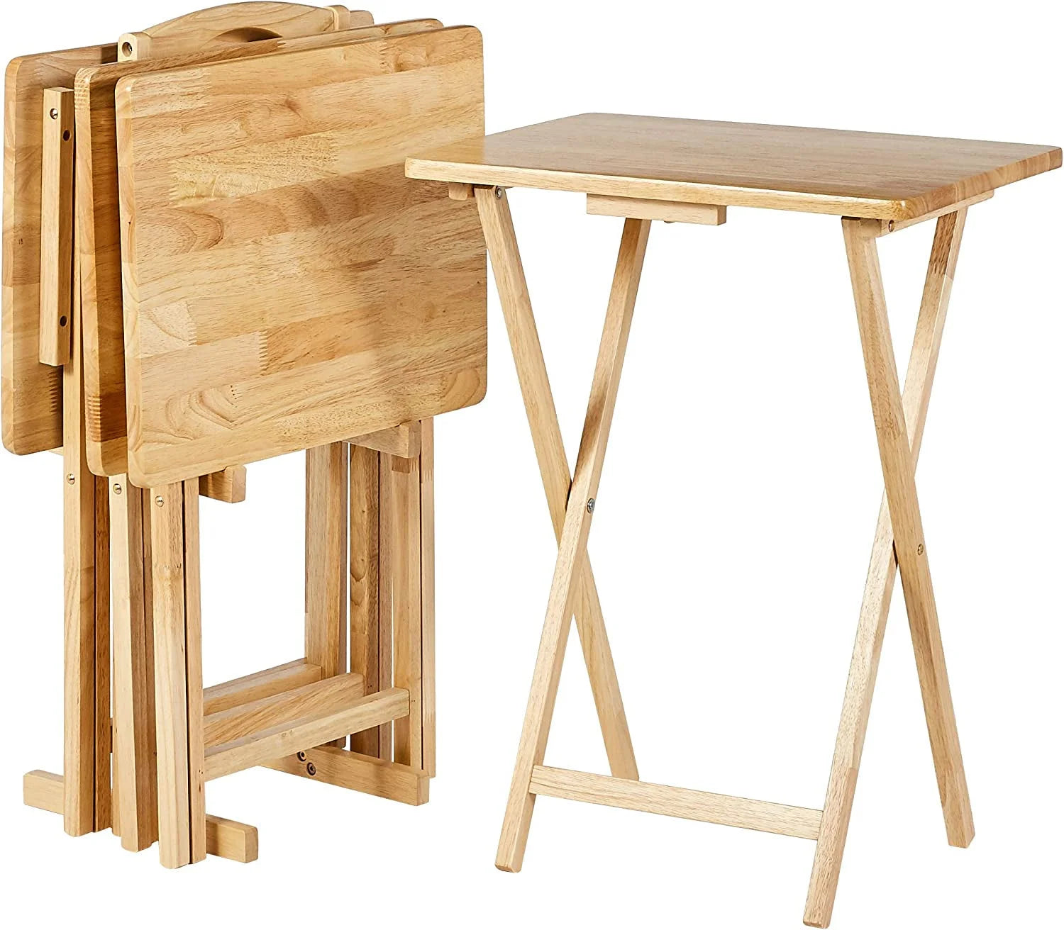 Classic Portable TV Dinner Rectangular Folding Tray Table with Storage LUNESCAPE