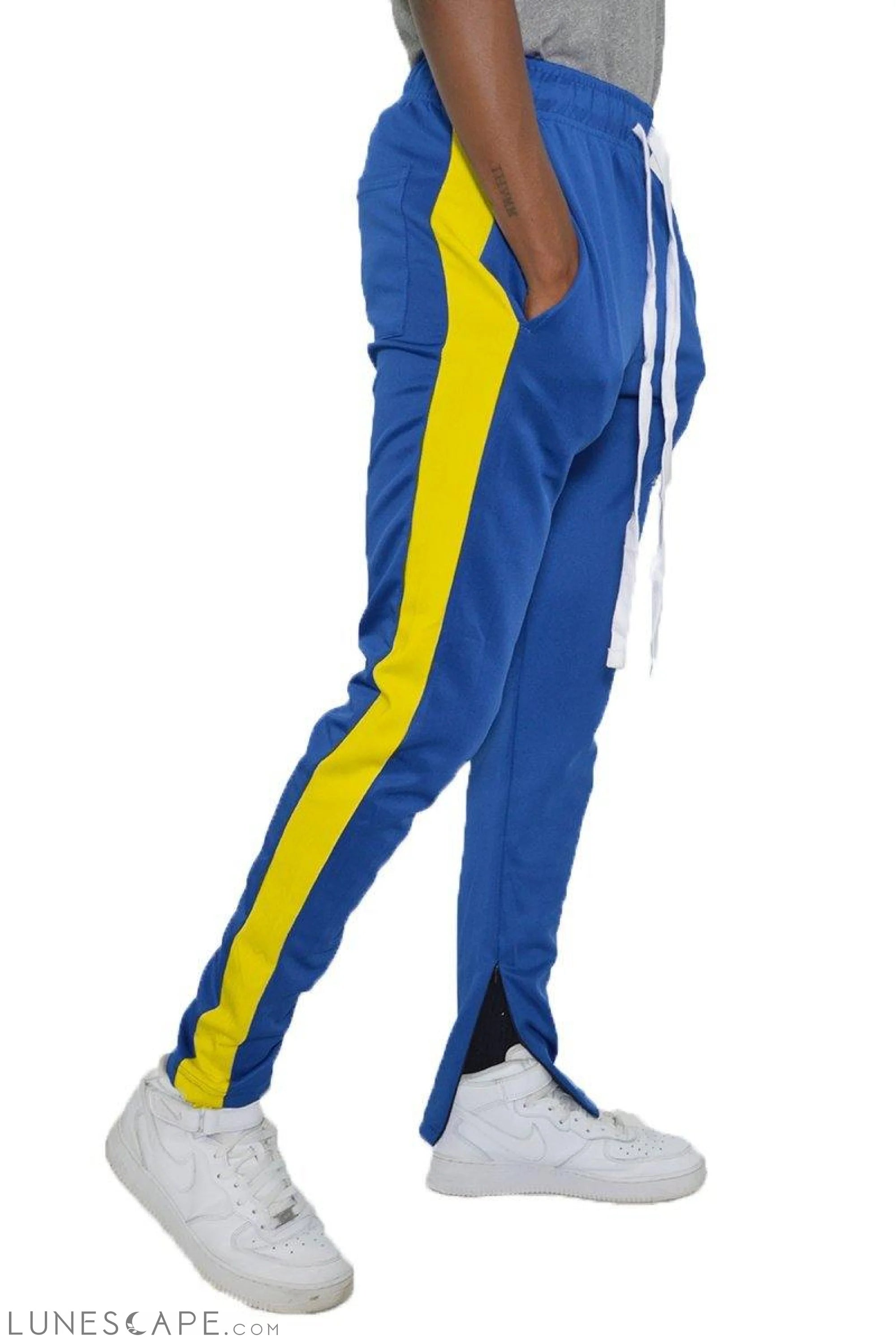 CLASSIC SLIM FIT TRACK PANTS - BLUE LUNESCAPE