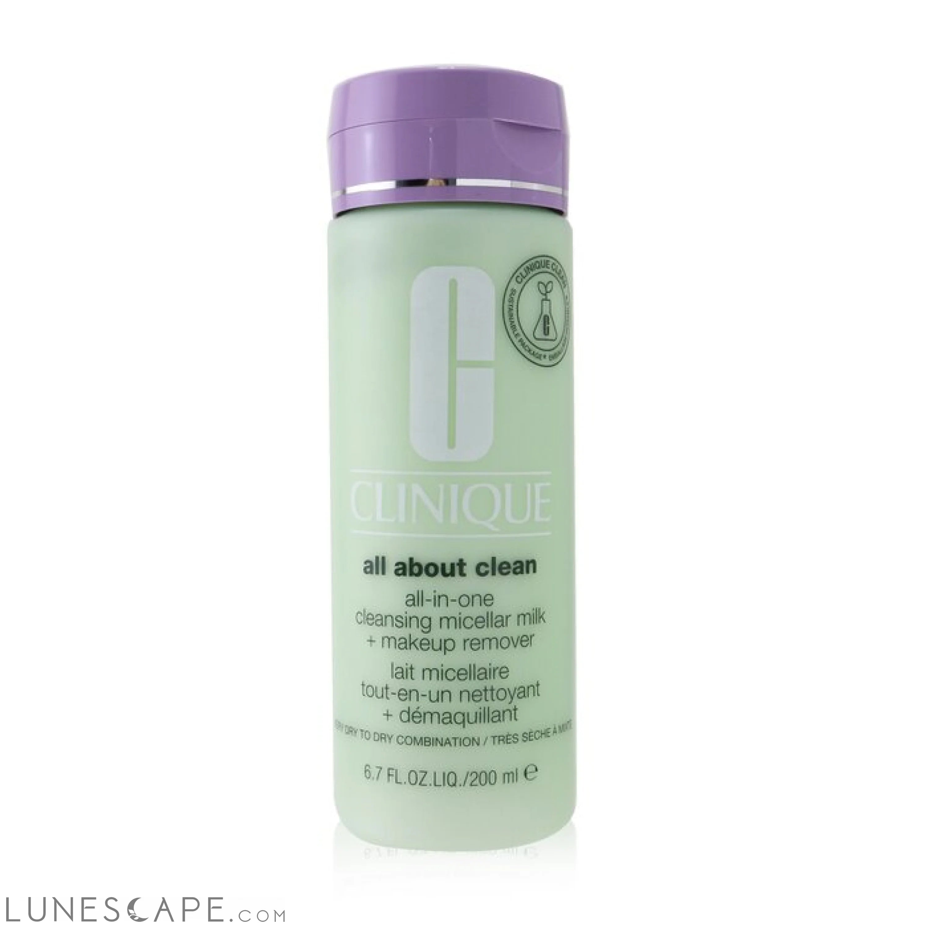 CLINIQUE All About Clean Cleansing Micellar Milk & Makeup Remover Very Dry Combo LUNESCAPE