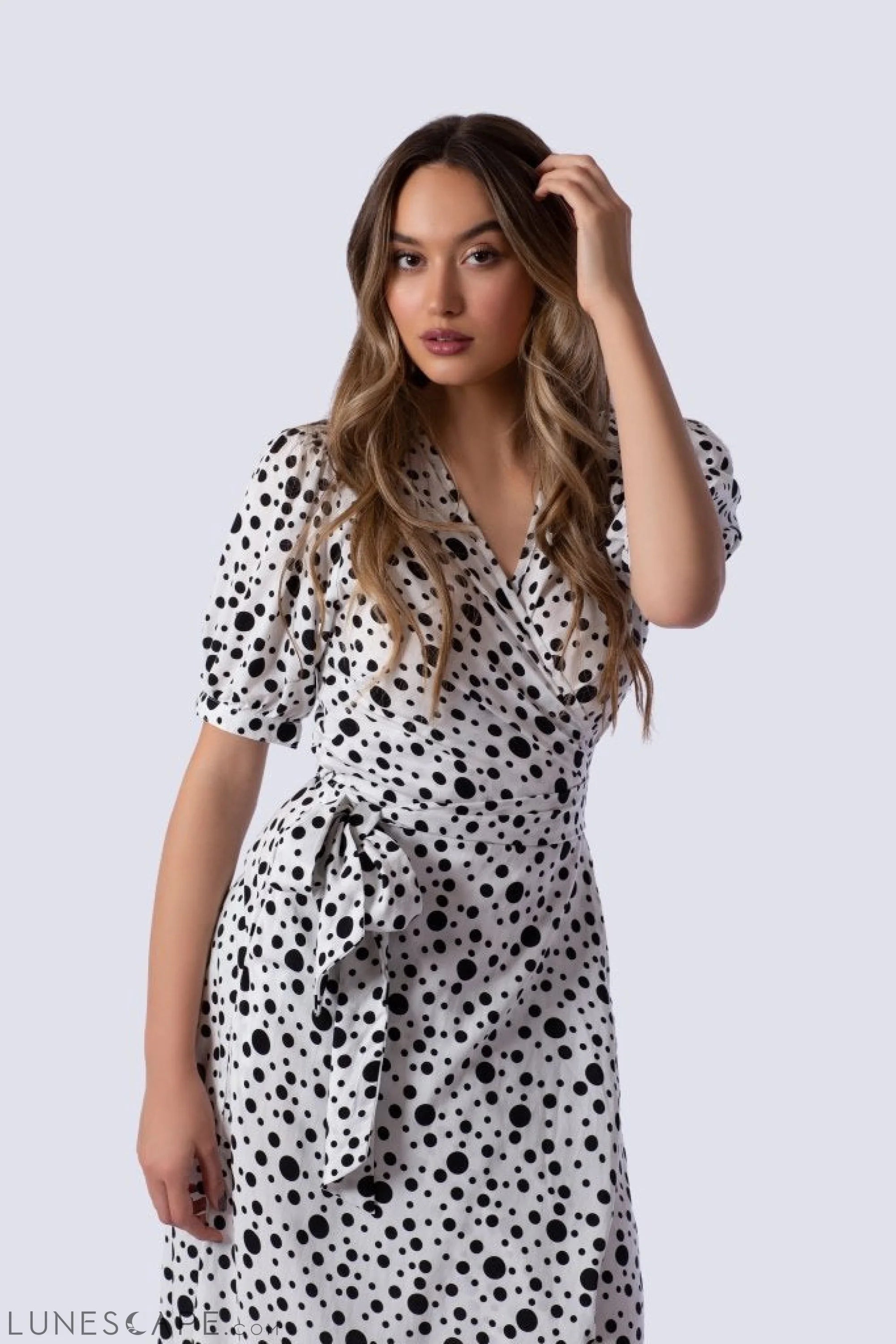 Coco Dress - White Polka Dot LUNESCAPE