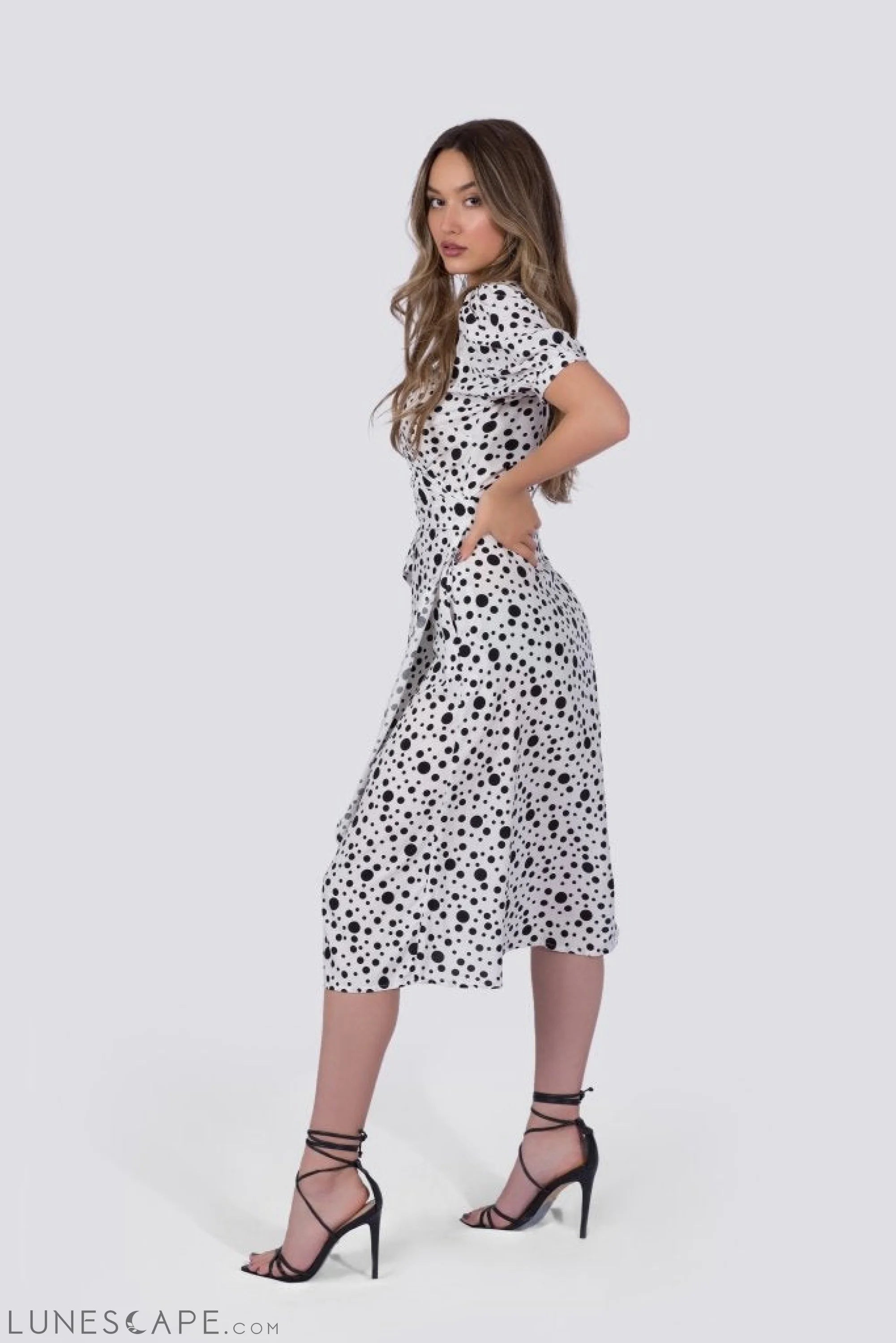 Coco Dress - White Polka Dot LUNESCAPE