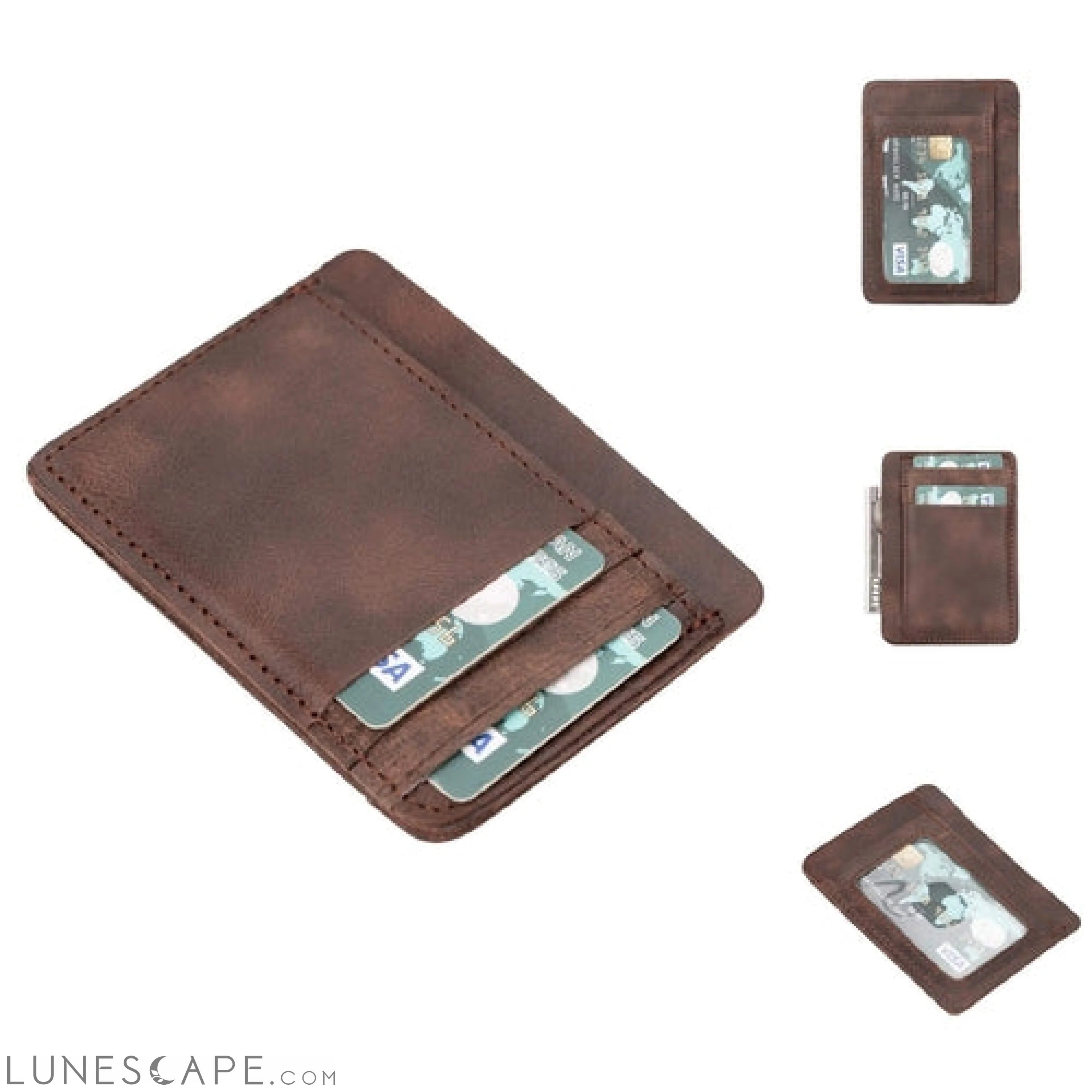 Cody Leather Card Holder and Wallet for Unisex LUNESCAPE