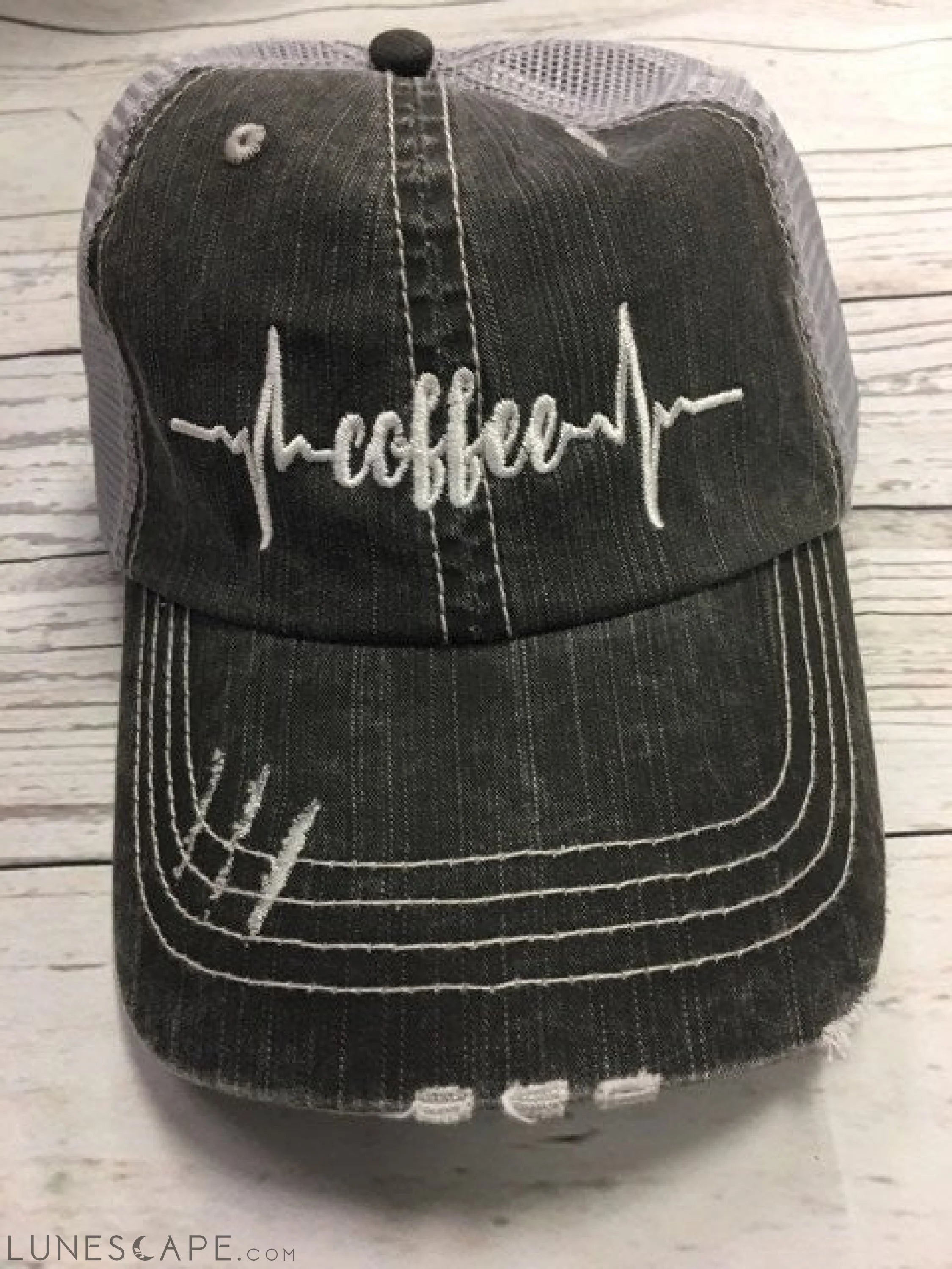 Coffee Heartbeat Trucker Hat LUNESCAPE