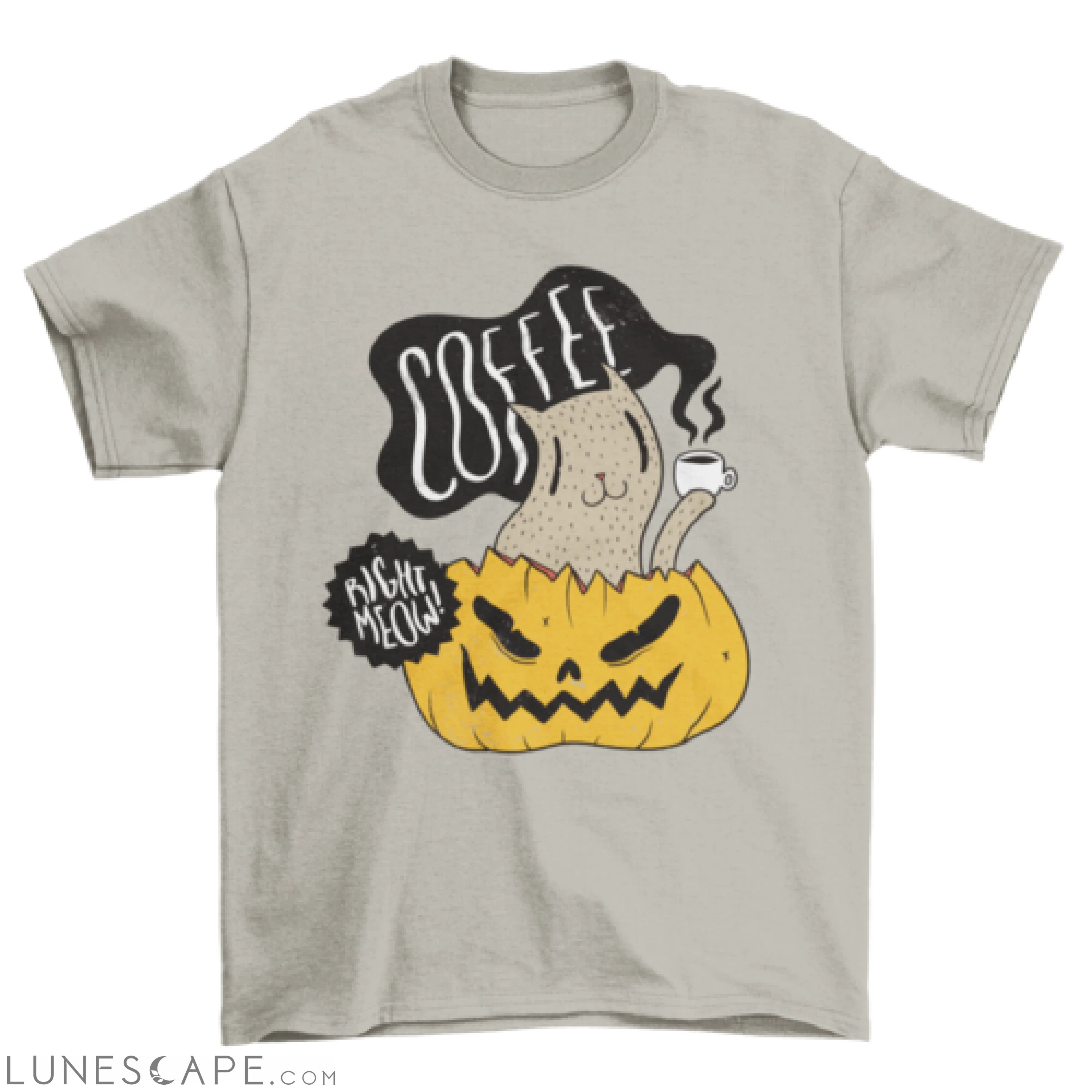Coffee right meow t-shirt LUNESCAPE