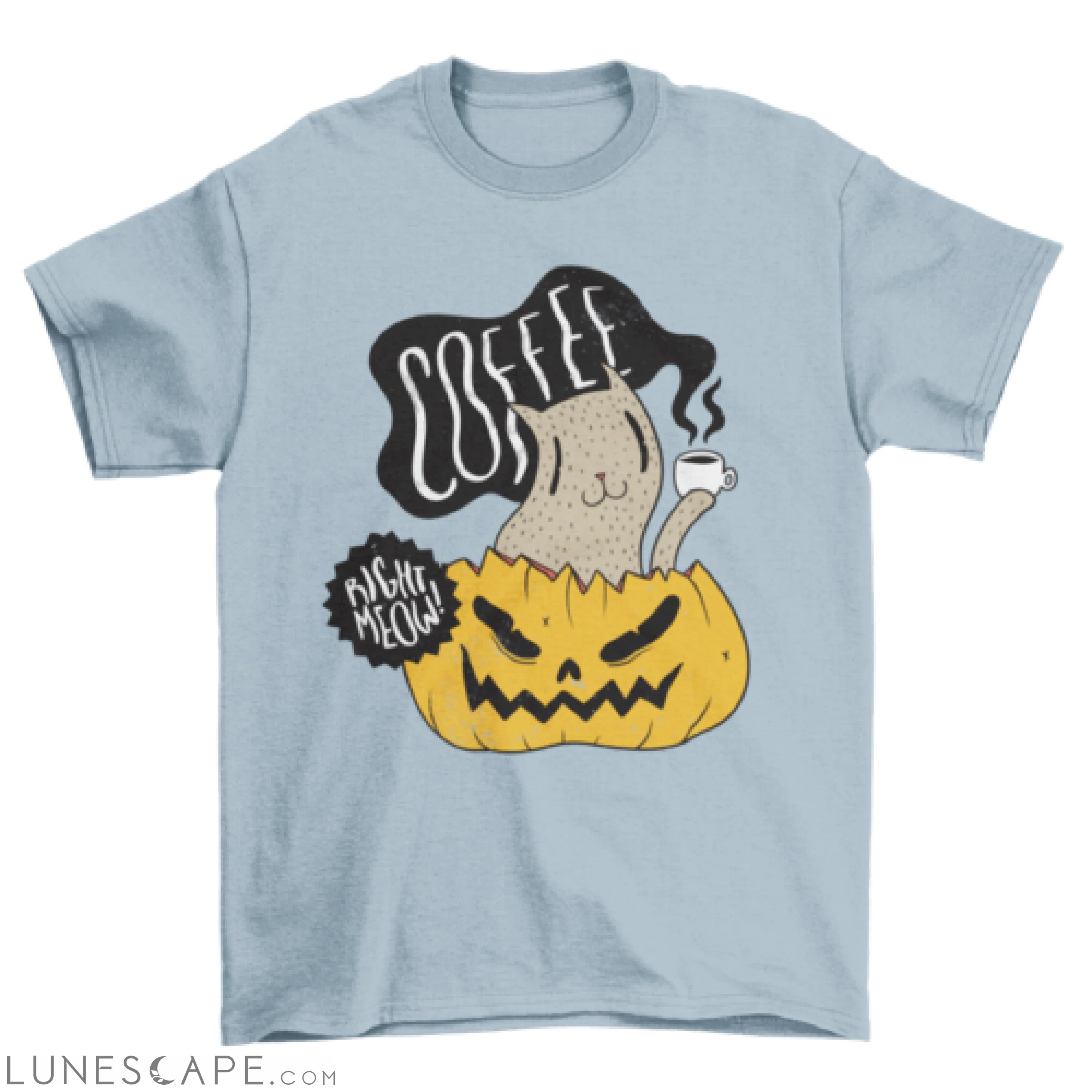 Coffee right meow t-shirt LUNESCAPE