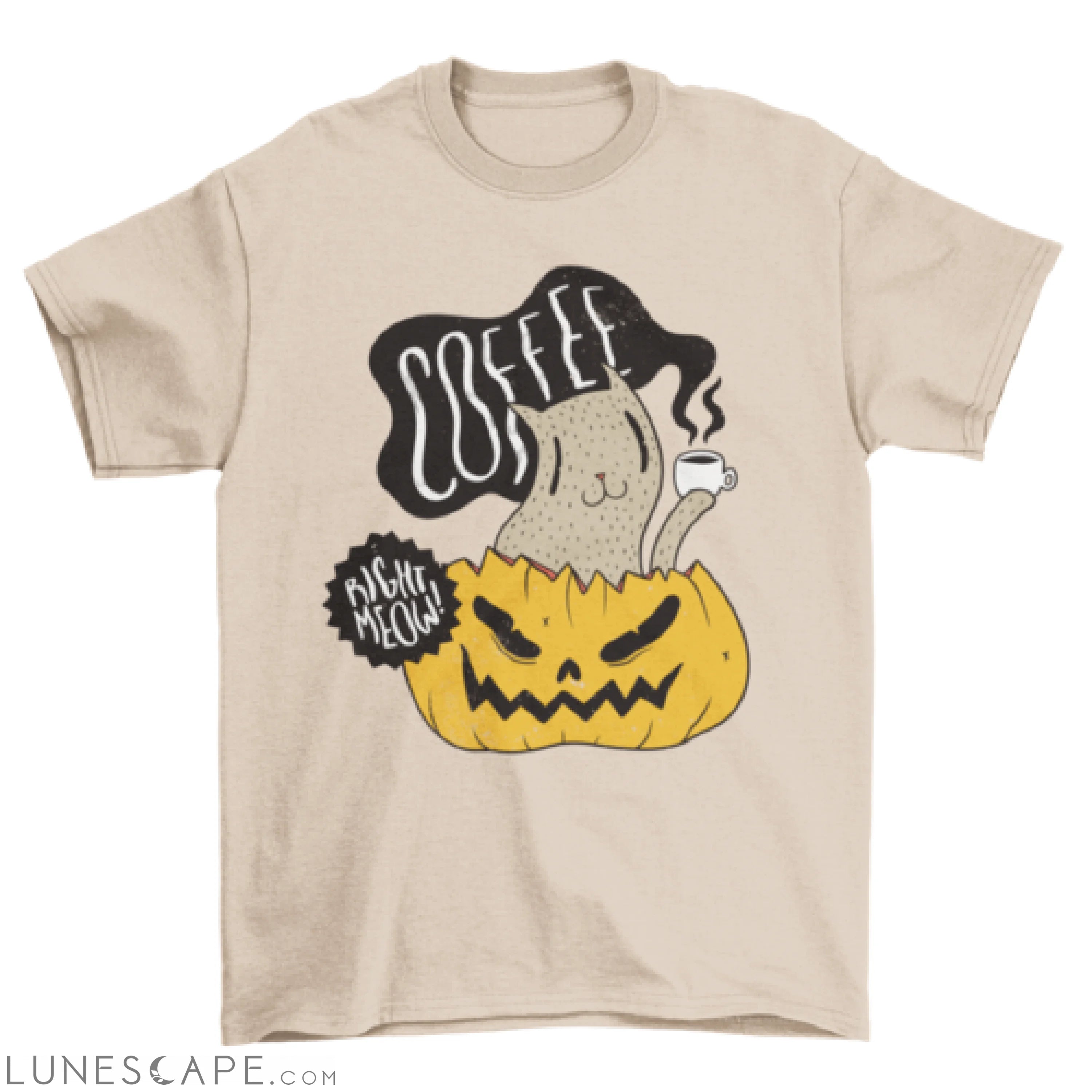 Coffee right meow t-shirt LUNESCAPE