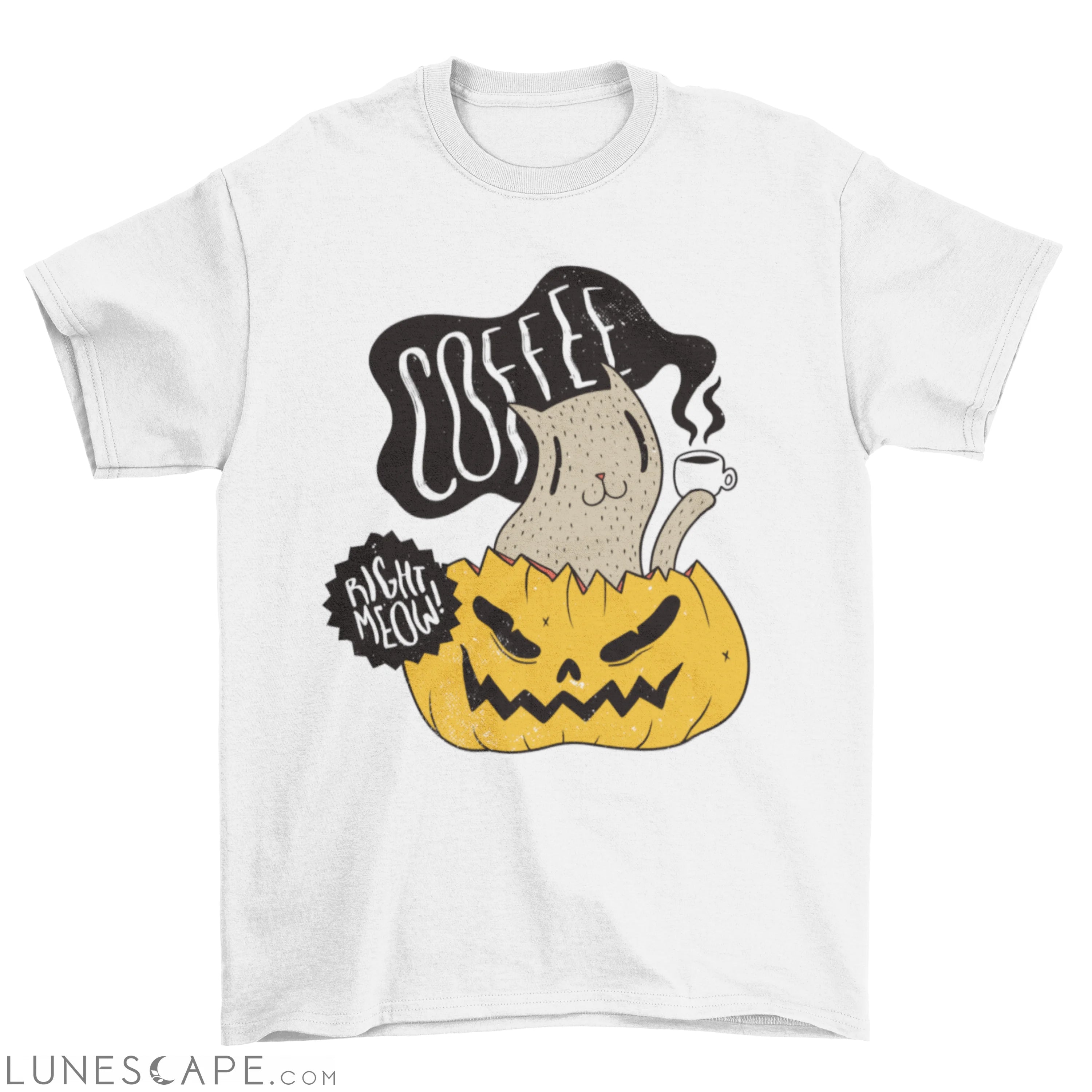 Coffee right meow t-shirt LUNESCAPE