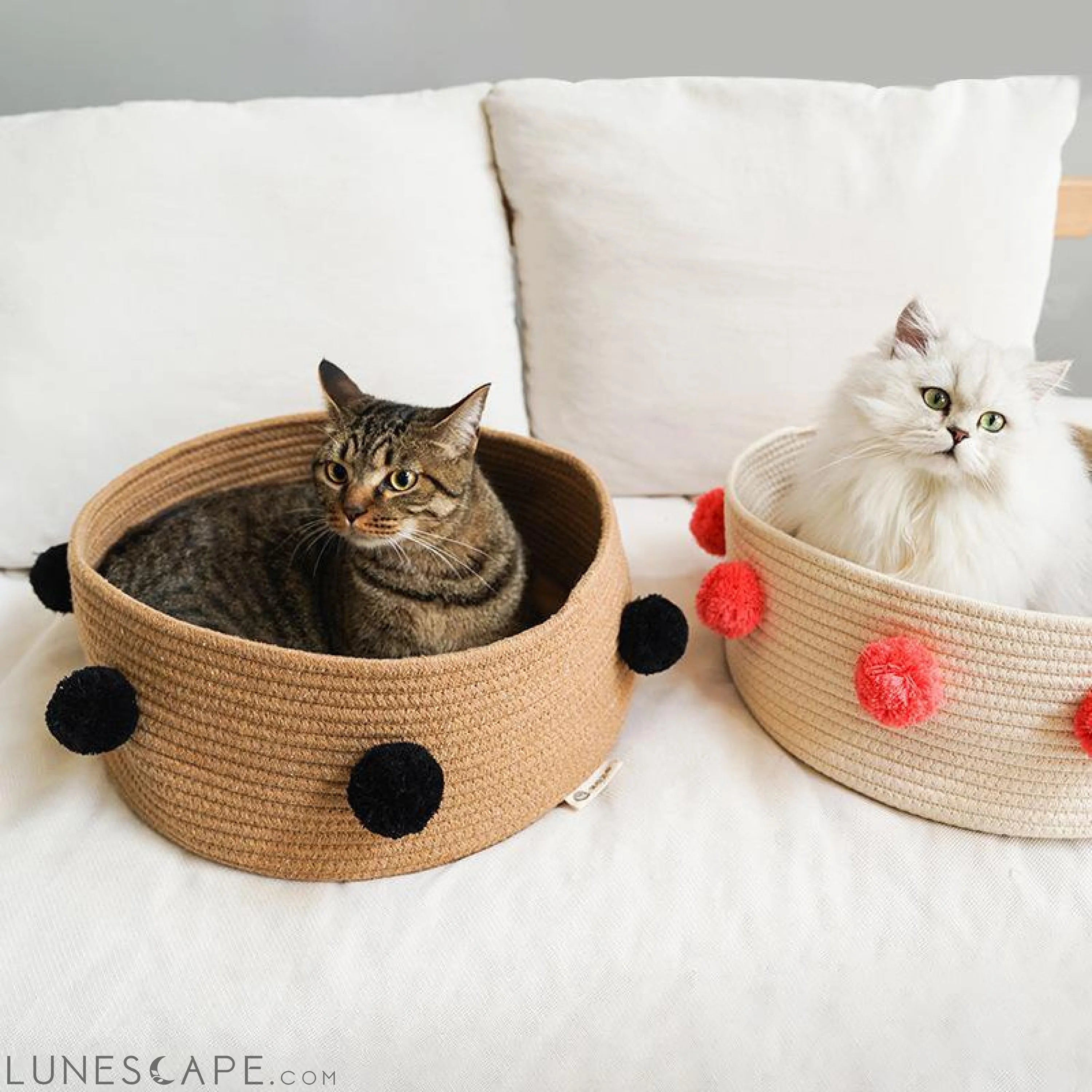 Coiled Jute Cat Basket LUNESCAPE