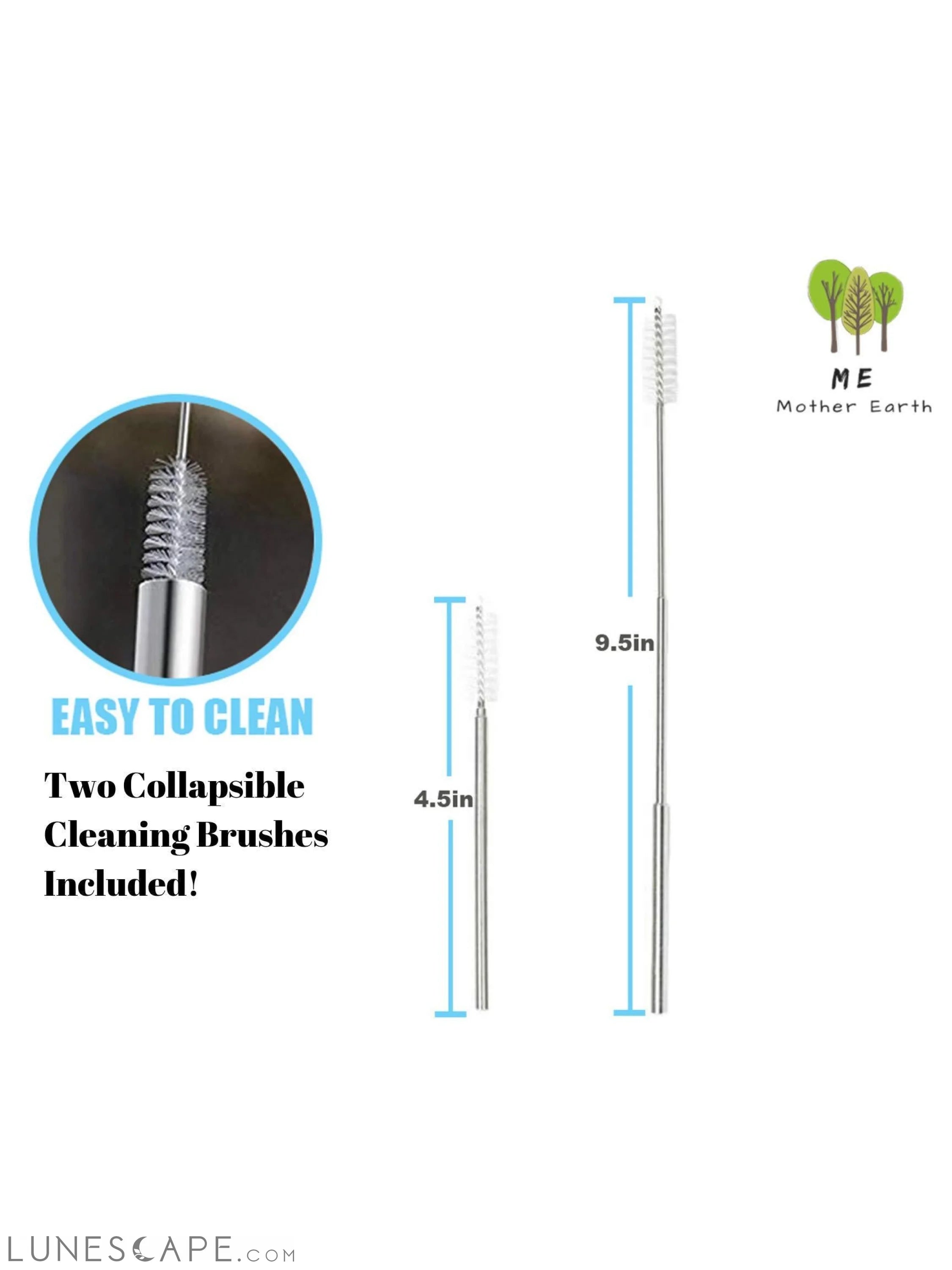 Collapsible Straw and Foldable Spork KIT LUNESCAPE