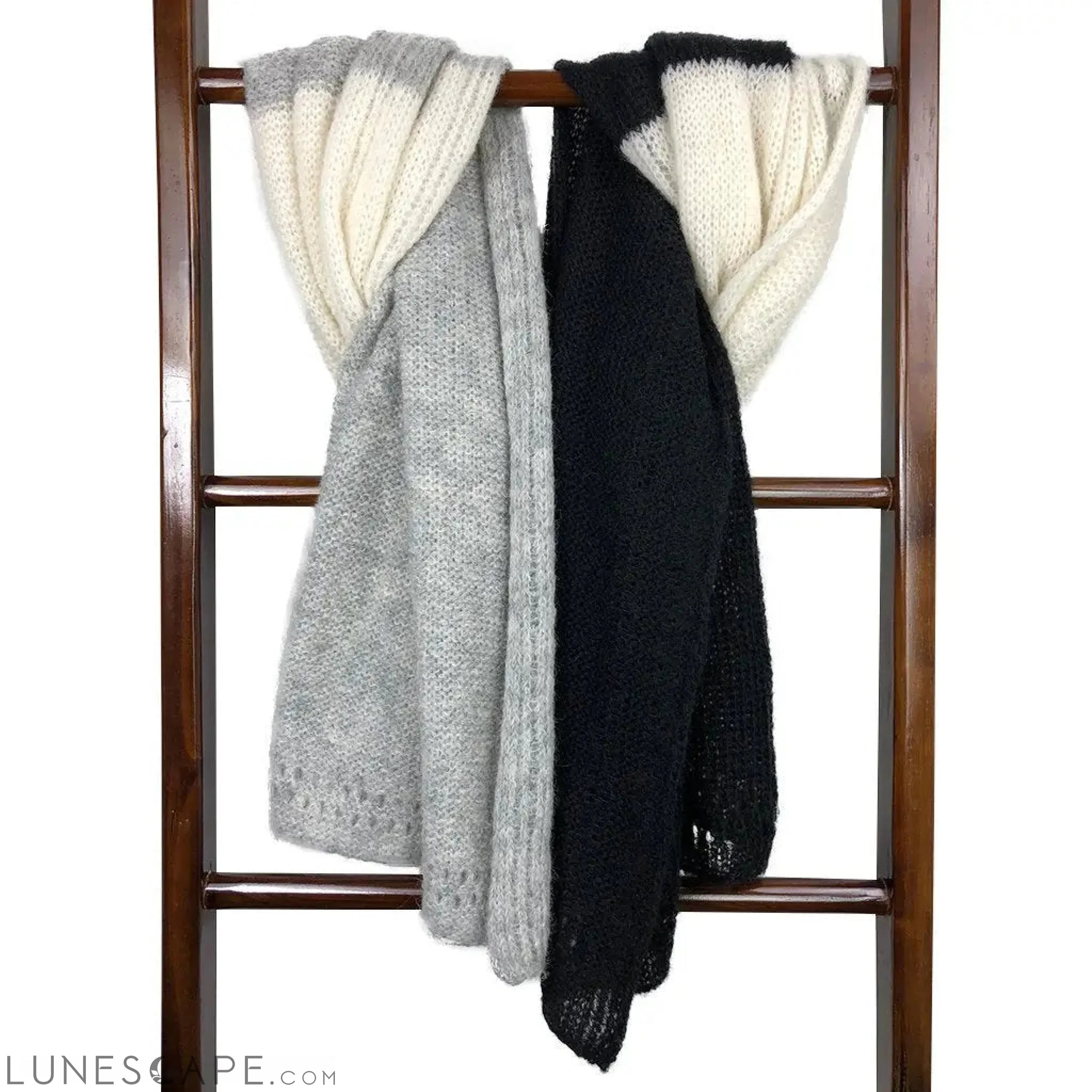 Color Block Alpaca Wrap Scarf LUNESCAPE