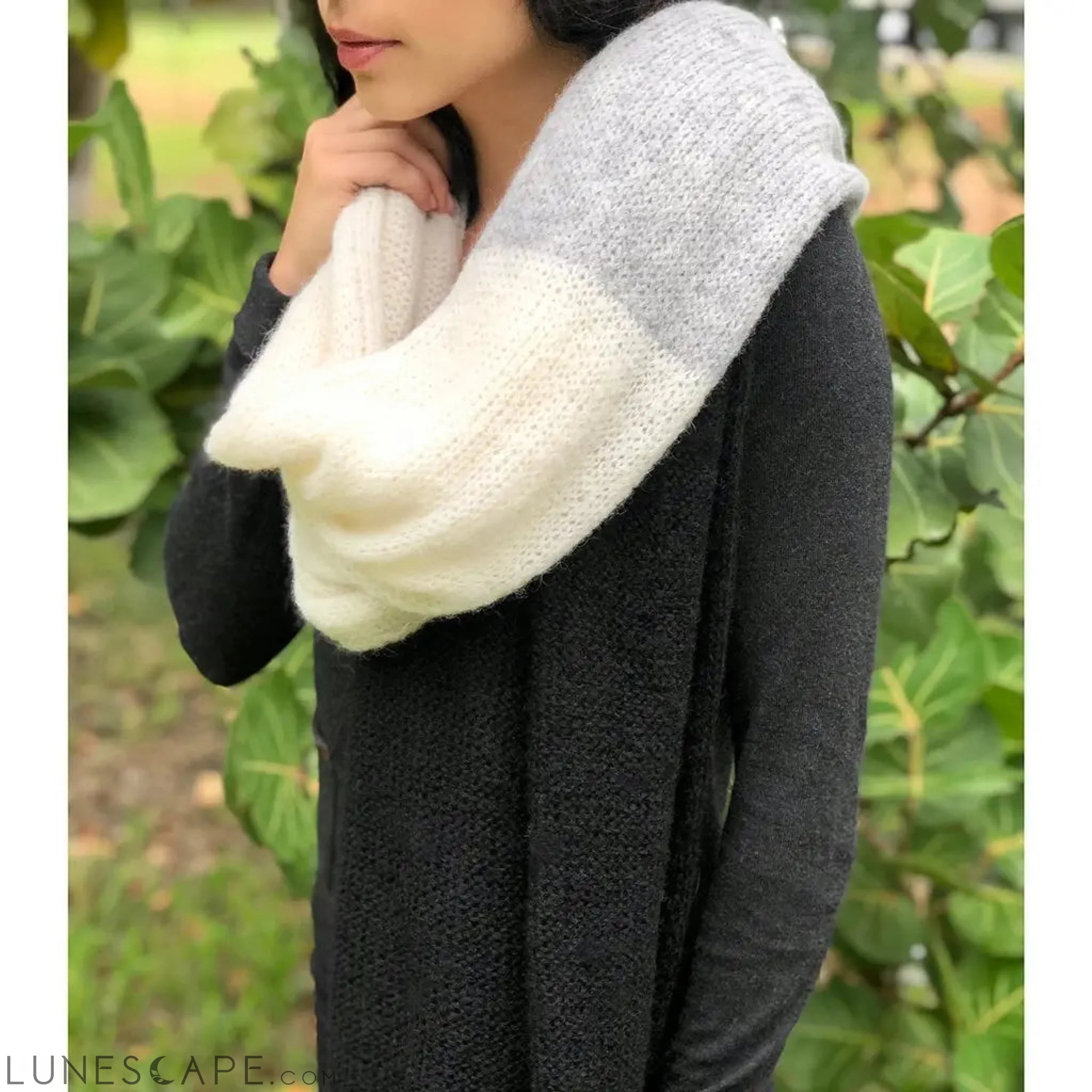 Color Block Alpaca Wrap Scarf LUNESCAPE