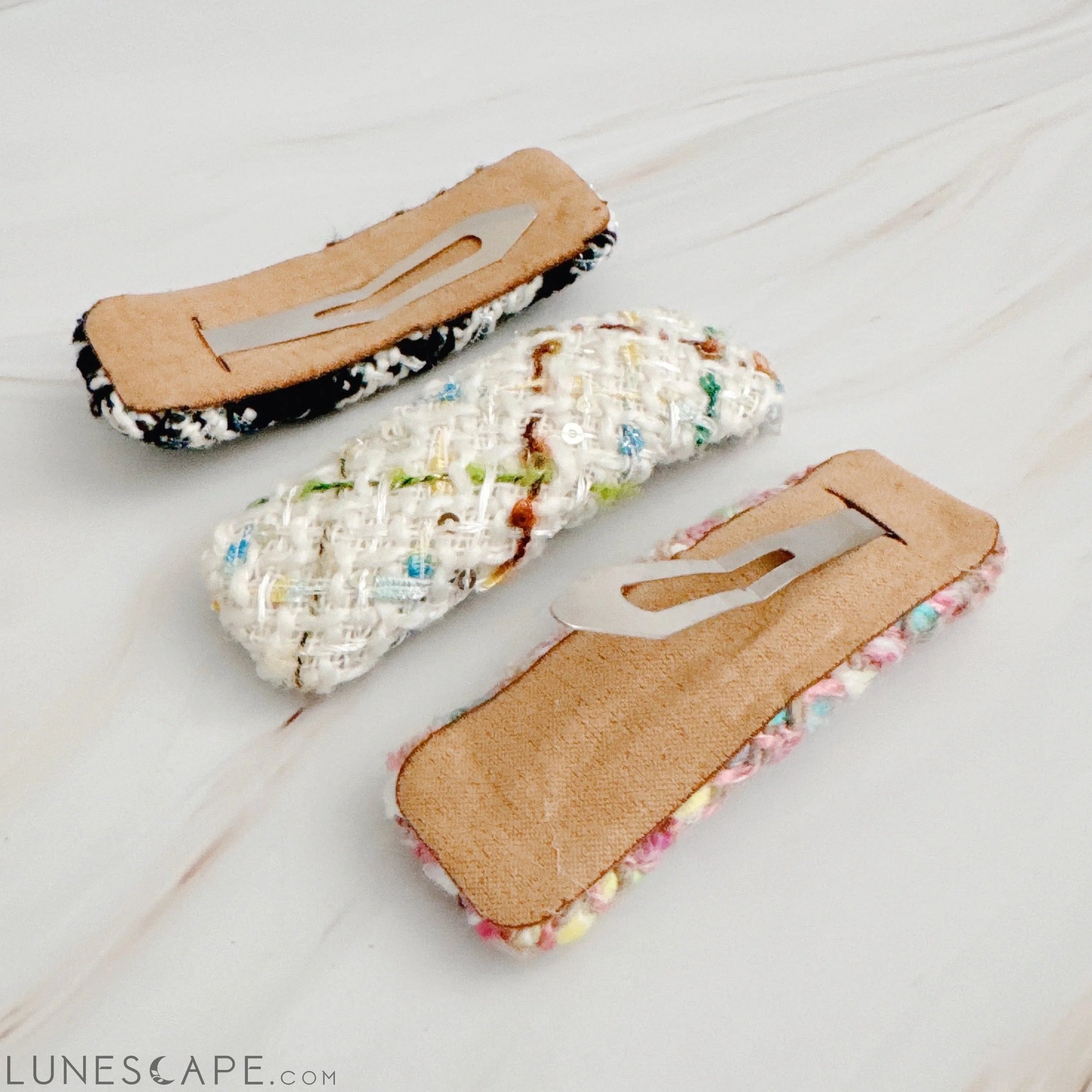Color Breeze Tweed Hair Clip Set of 3 LUNESCAPE