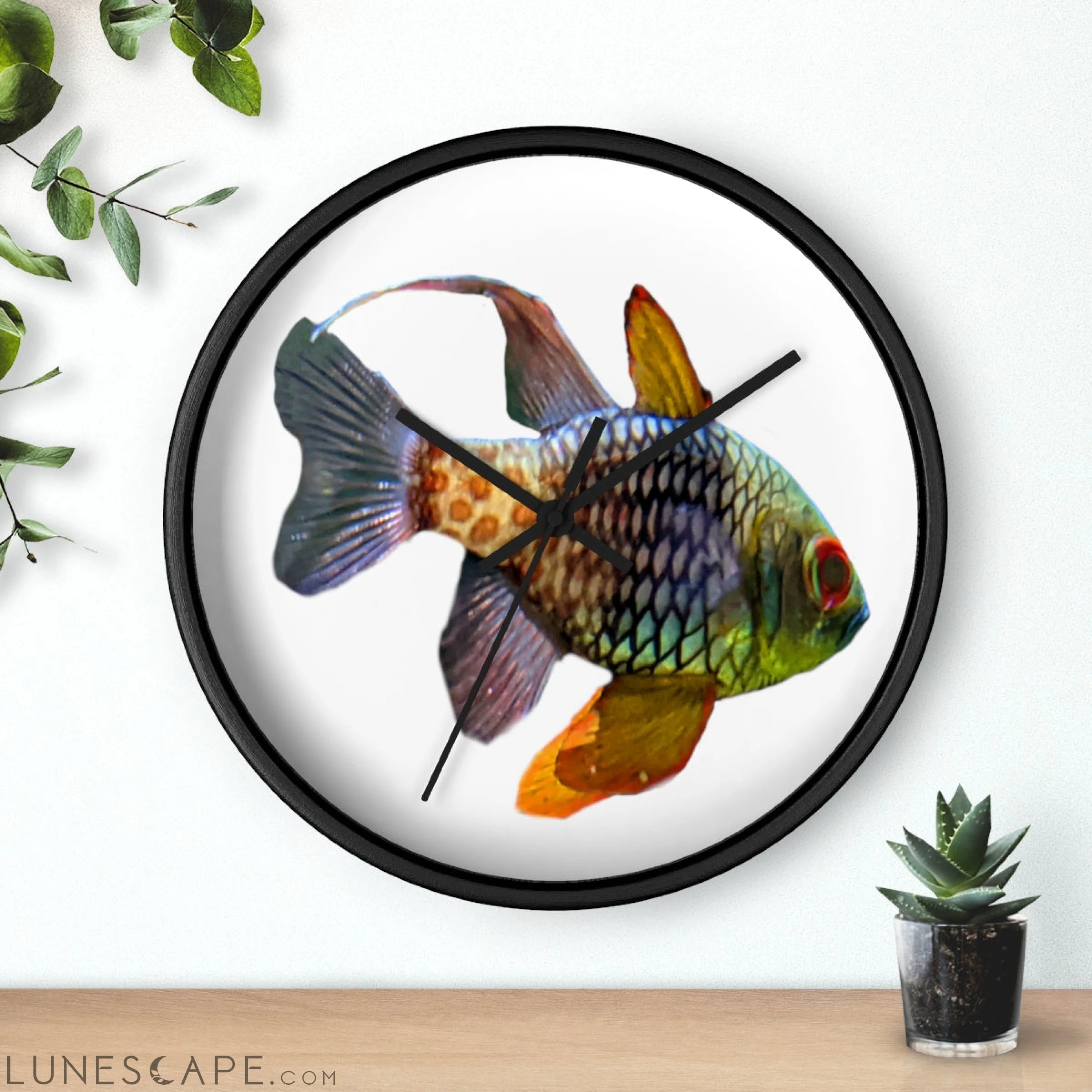 Colored Fish Wall clock LUNESCAPE