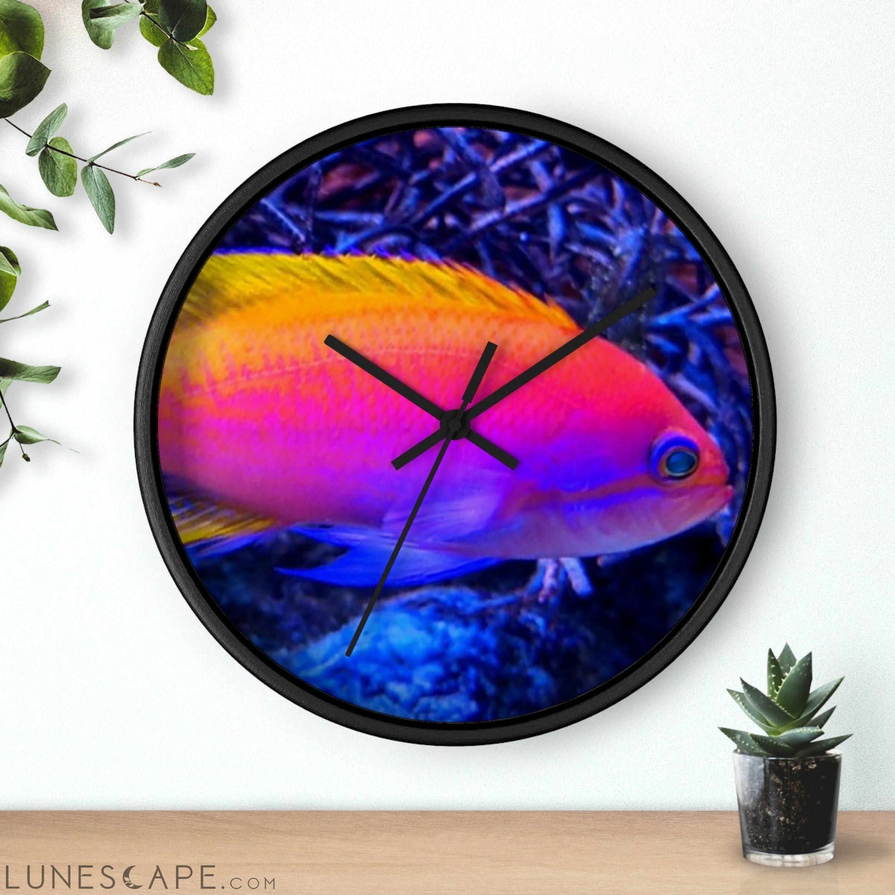 Colored Fish Wall clock LUNESCAPE