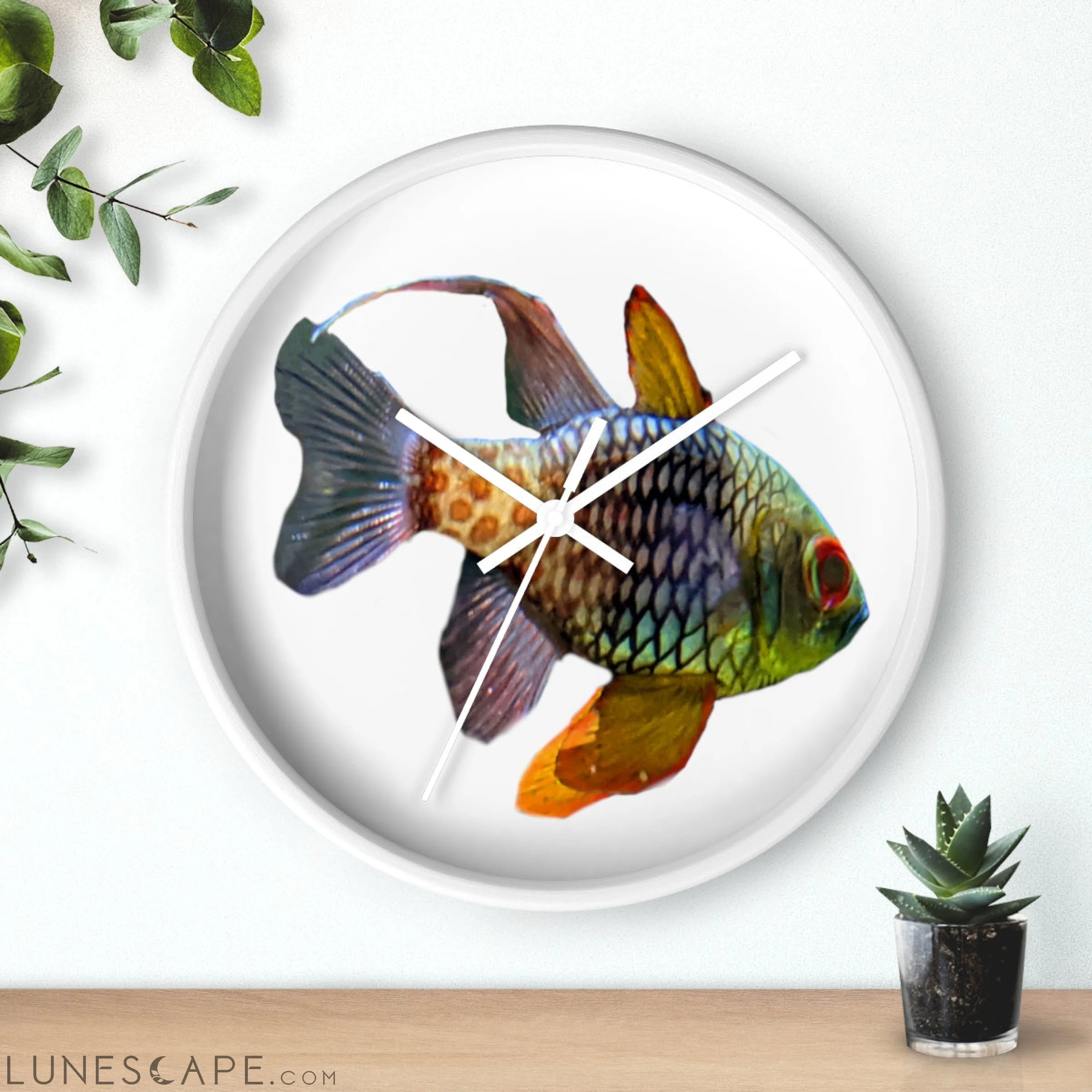 Colored Fish Wall clock LUNESCAPE