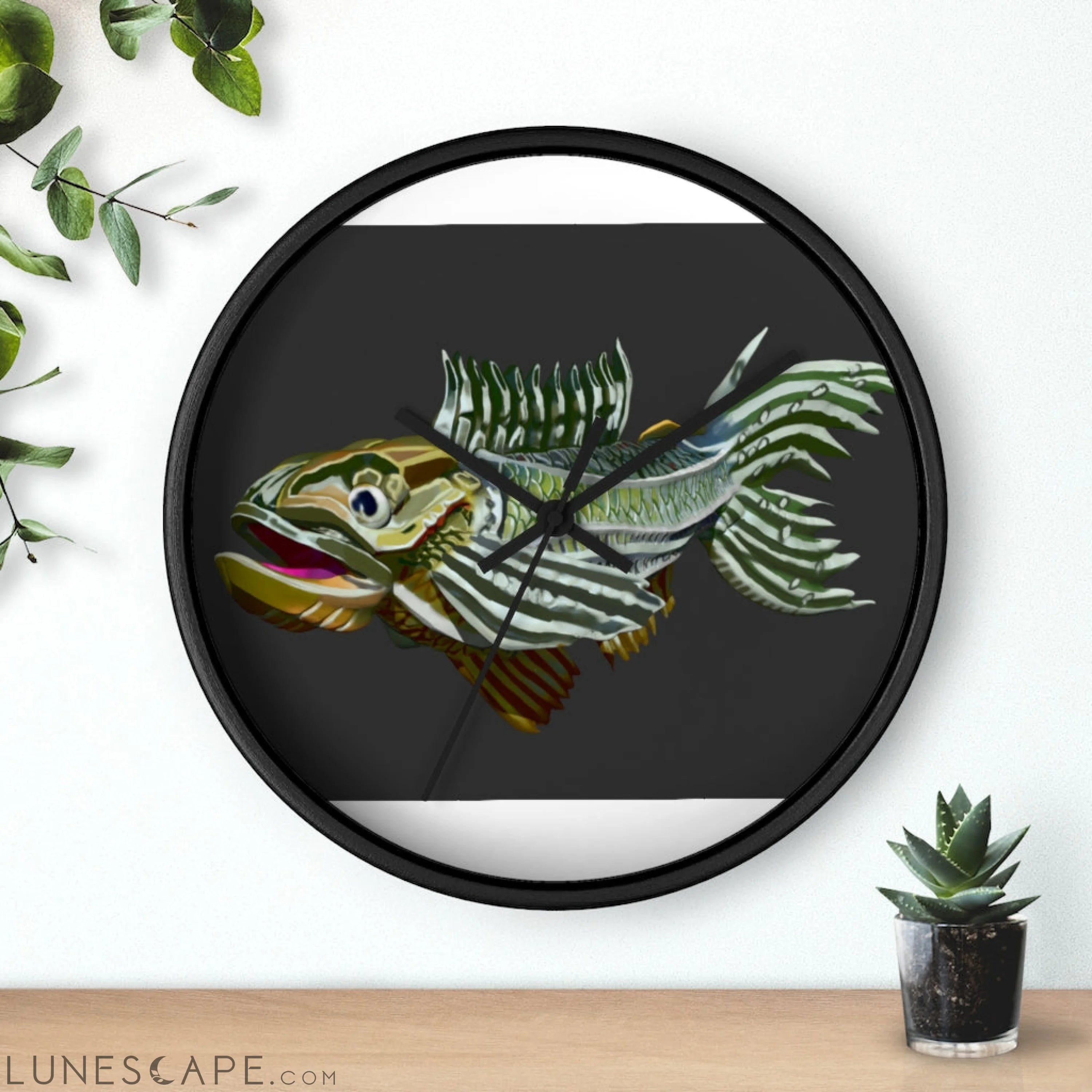 Colorful Fish Wall clock LUNESCAPE