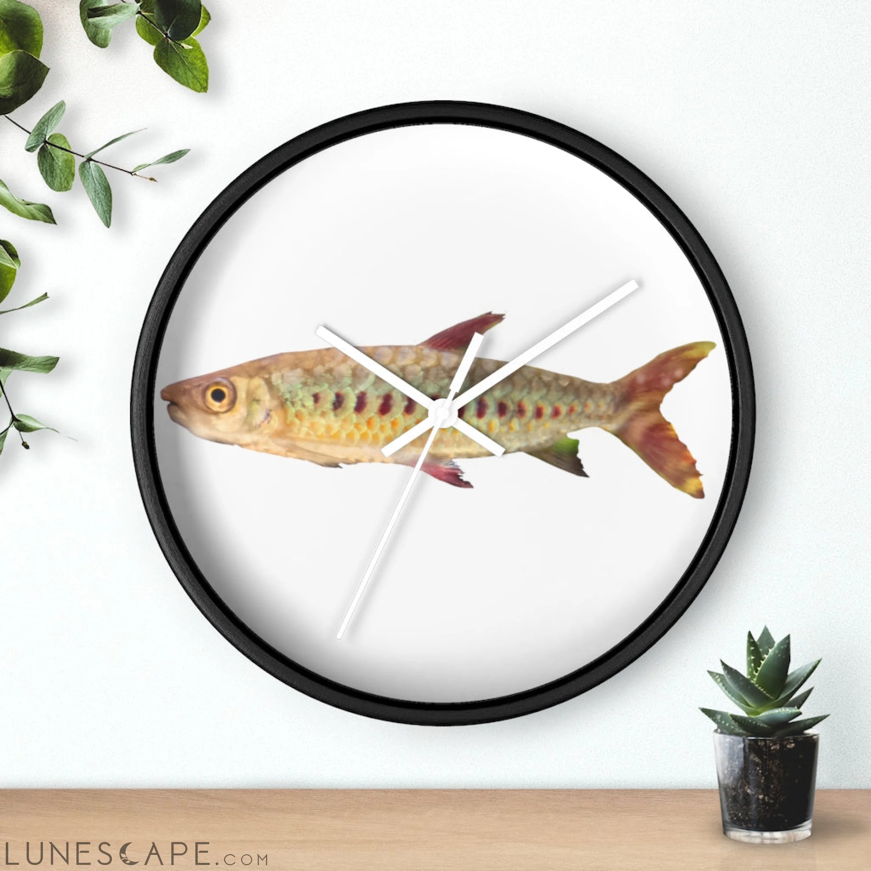 Colorful Fish Wall clock LUNESCAPE