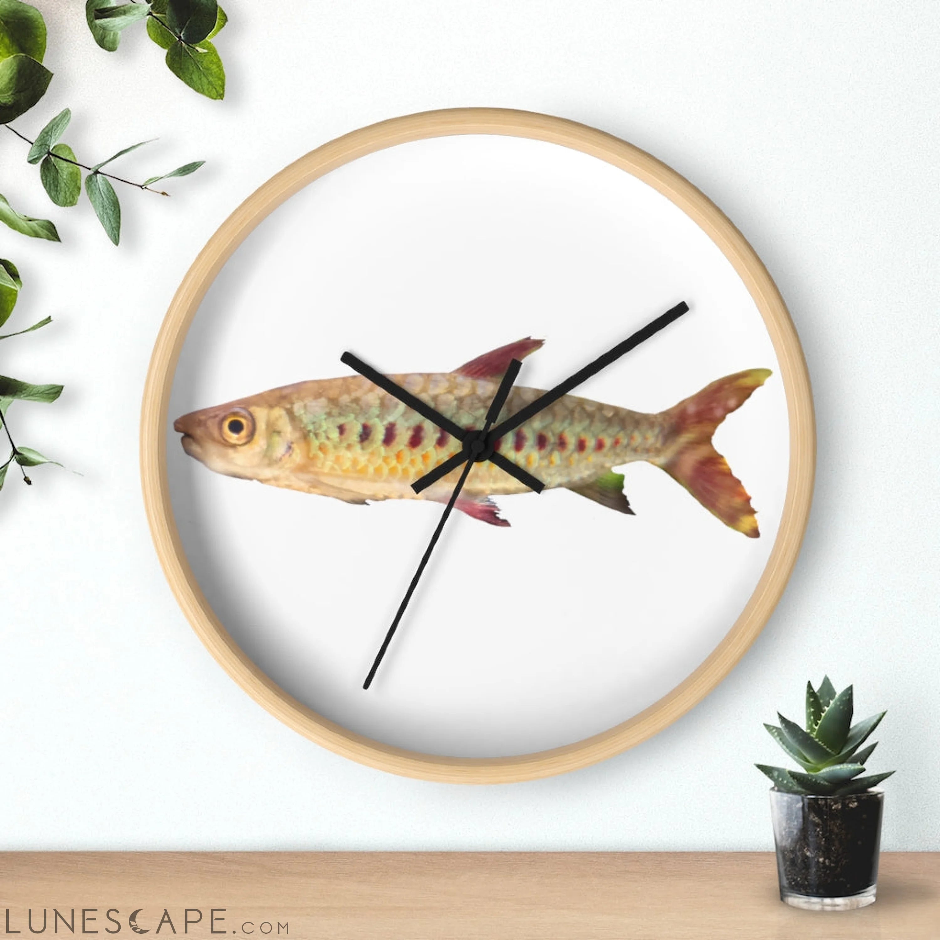 Colorful Fish Wall clock LUNESCAPE